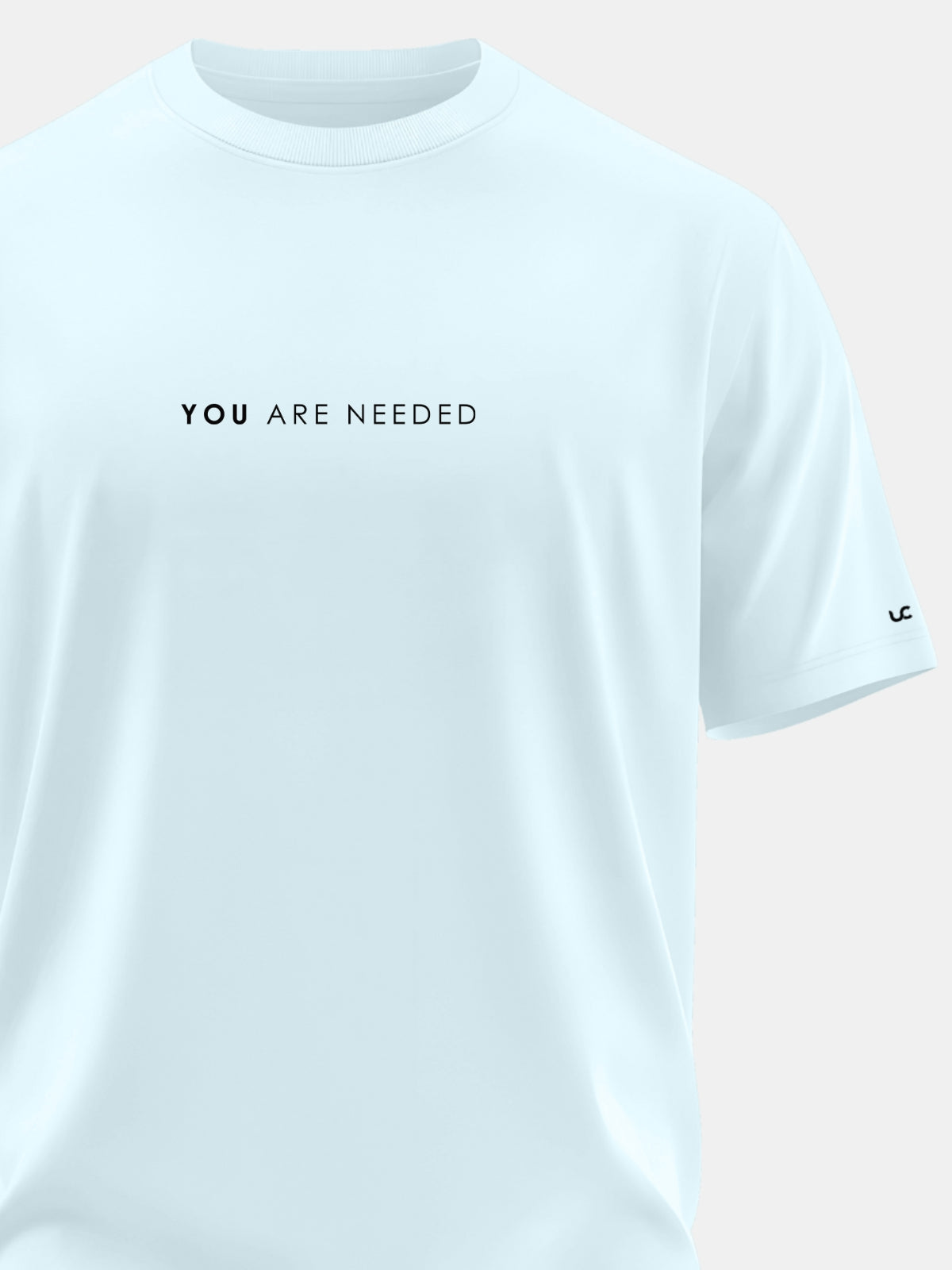 Solid Men's Premium Muscle Fit Cotton Crew T-shirt You Are Needed Bubble Blue