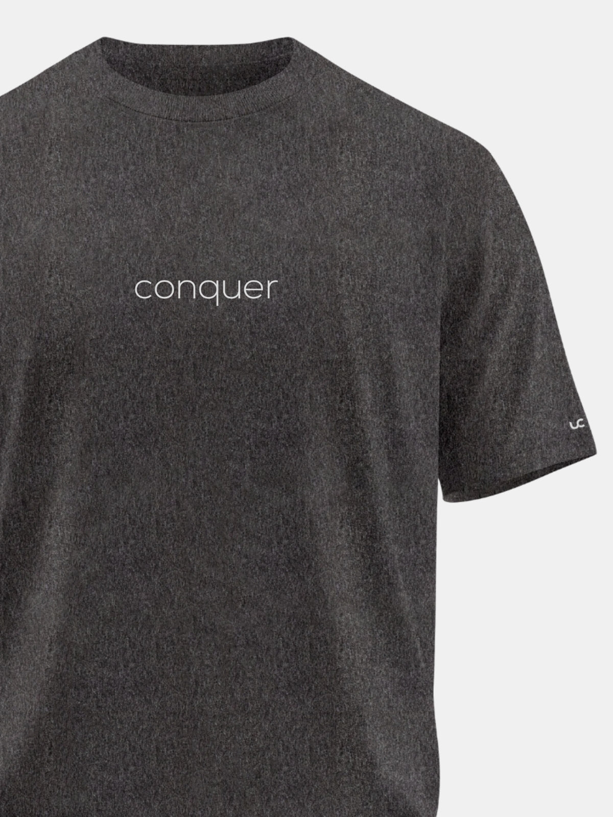 Solid Men's Soft Premium 100% Cotton Crew T-Shirt Conquer Greasy Grey