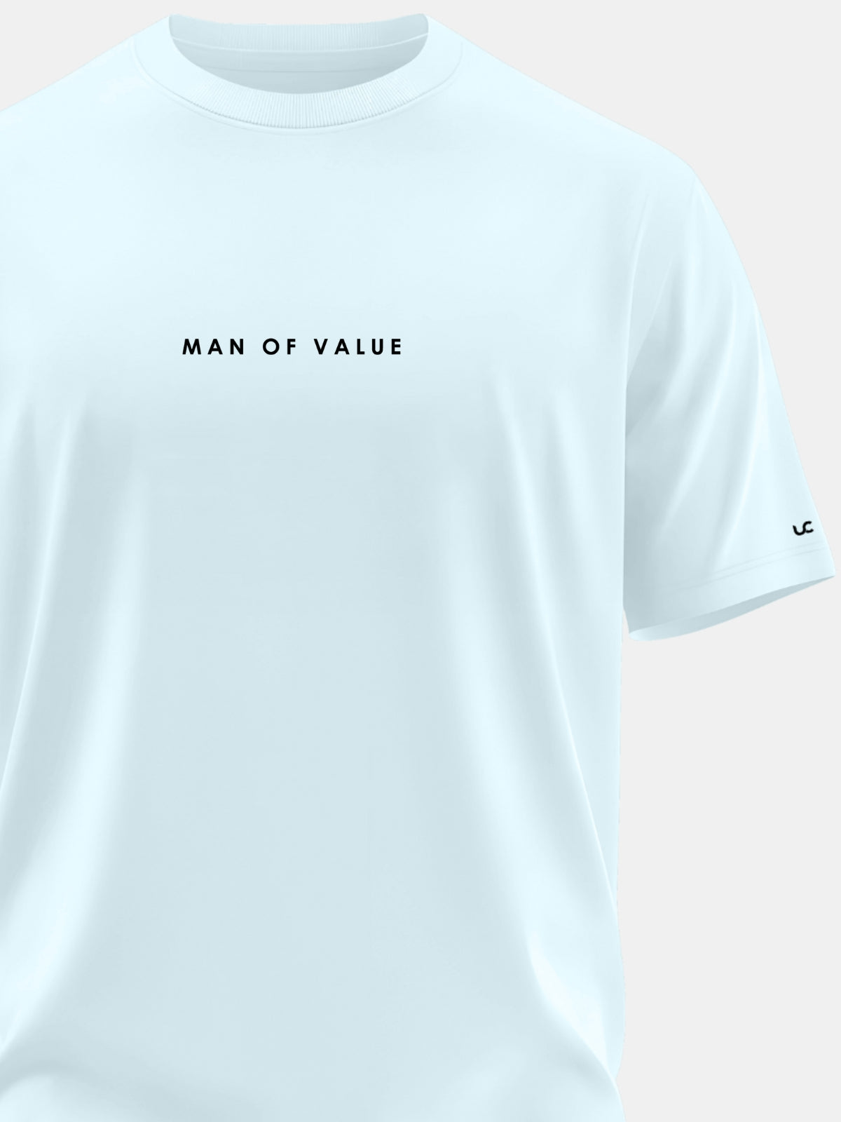 Solid Men's Premium Muscle Fit Cotton Crew T-shirt Man Of Value Bubble Blue