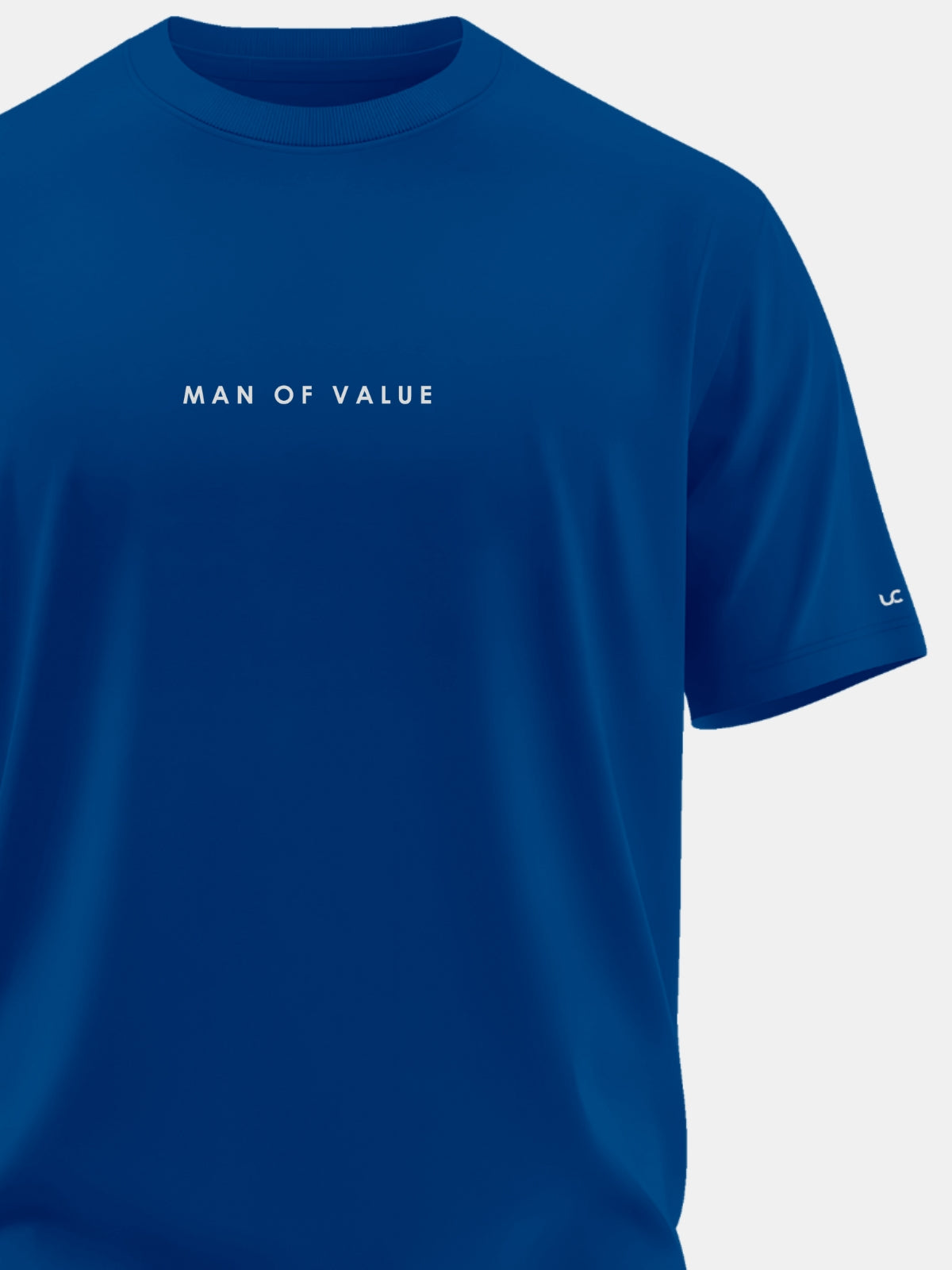 Solid Men's Premium Muscle Fit Cotton Crew T-shirt Man Of Value Airforce Blue