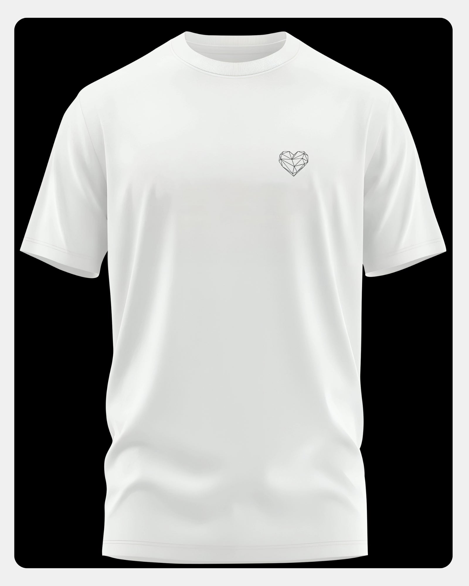 Geometrical Heart Men's Soft Premium Cotton Crew Neck T-Shirt