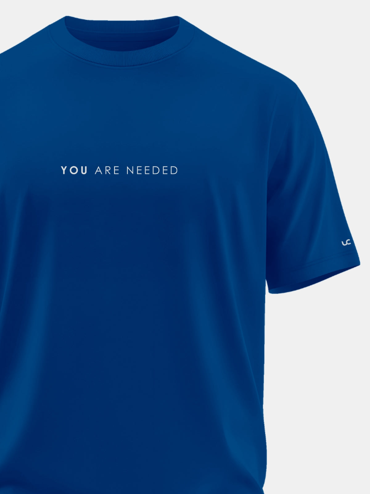Solid Men's Premium Muscle Fit Cotton Crew T-shirt You Are Needed Airforce Blue