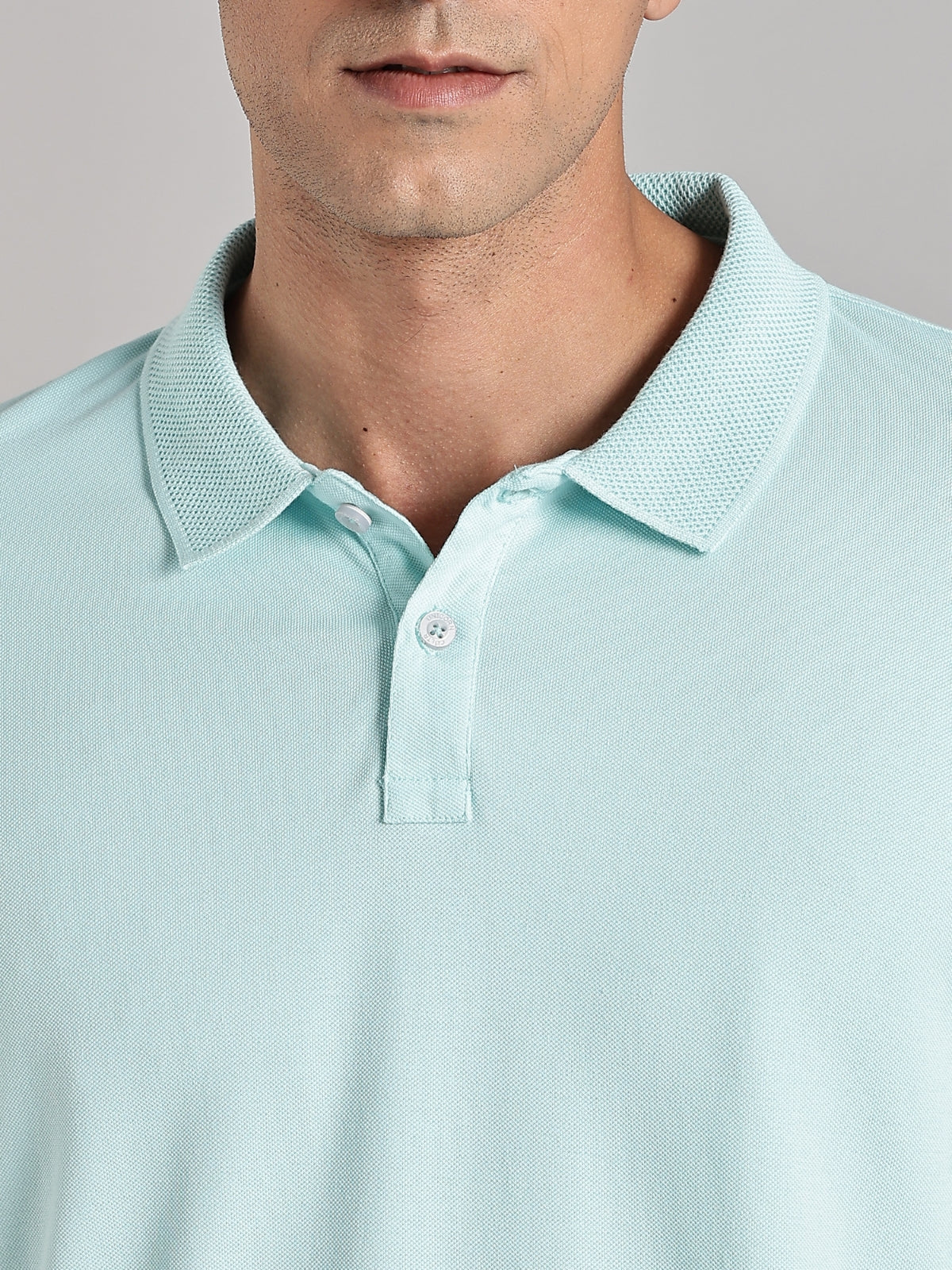 Solid Men's Premium Muscle Fit Cotton Polo T-shirt Memory Mint