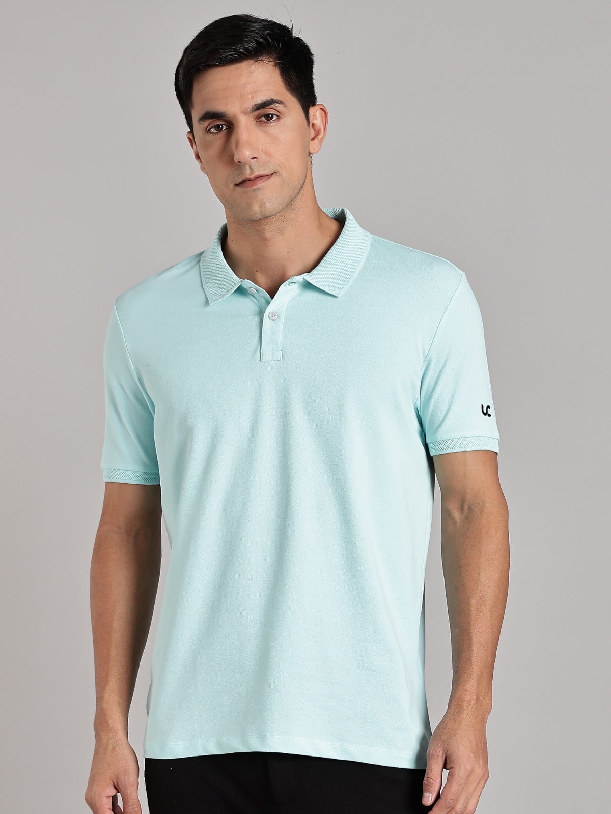 Solid Men's Premium Muscle Fit Cotton Polo T-shirt Memory Mint