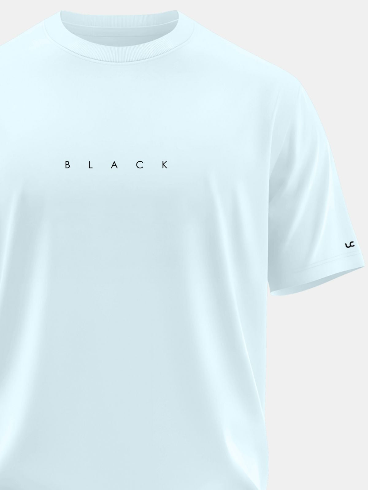 Solid Men's Premium Muscle Fit Cotton Crew T-shirt Black Bubble Blue