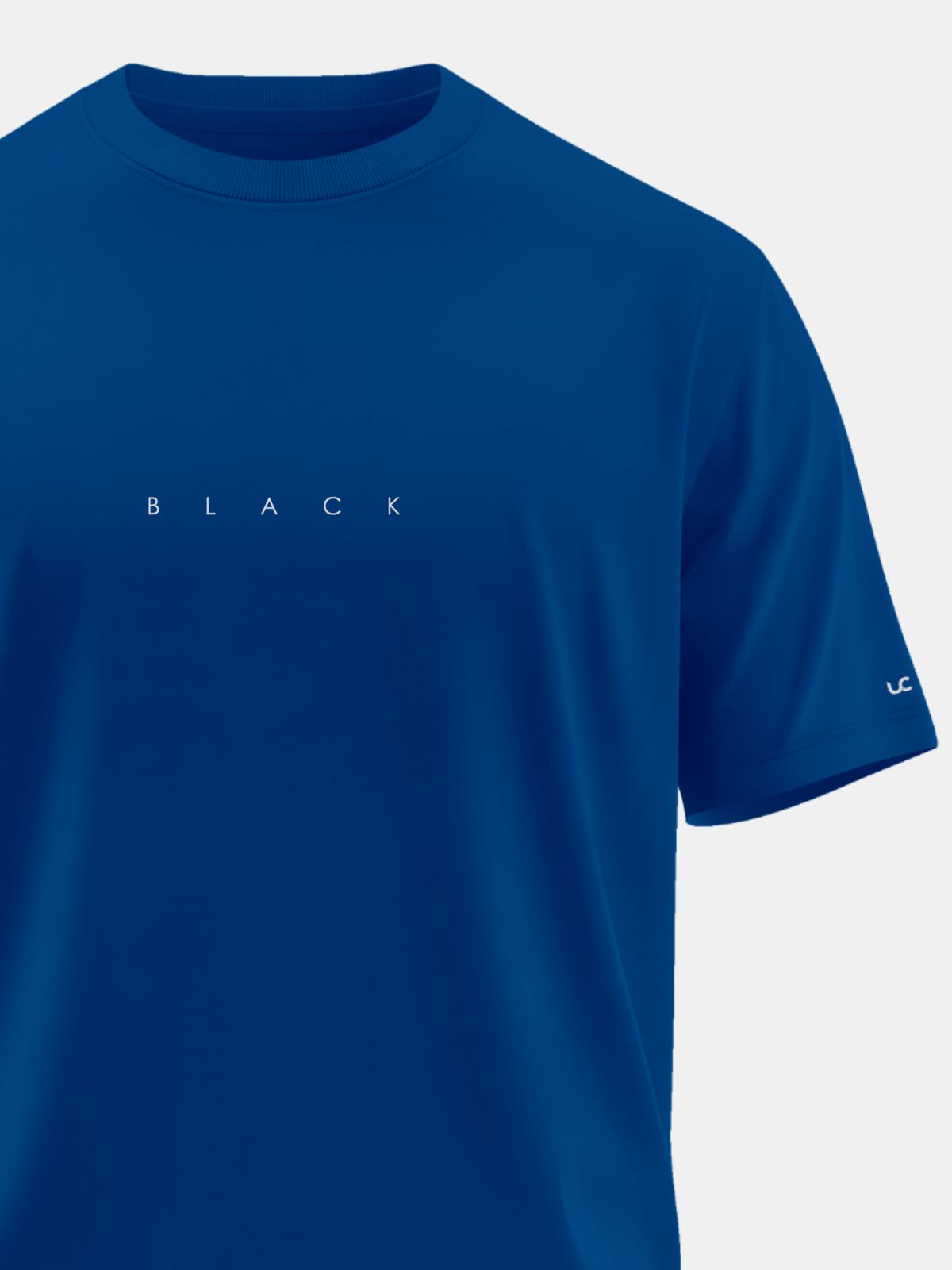 Solid Men's Premium Muscle Fit Cotton Crew T-shirt Black Airforce Blue