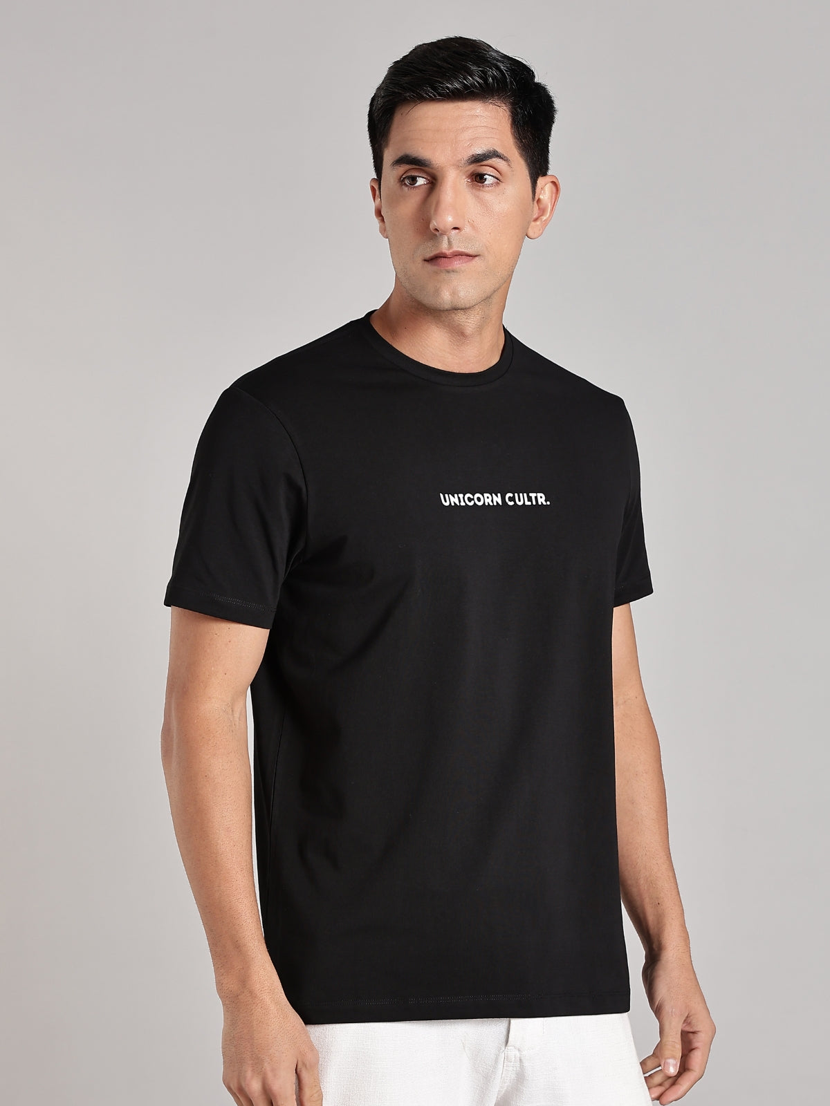 White UC Signature Men's Soft Premium 100% Cotton Crew T-Shirt Brave Black