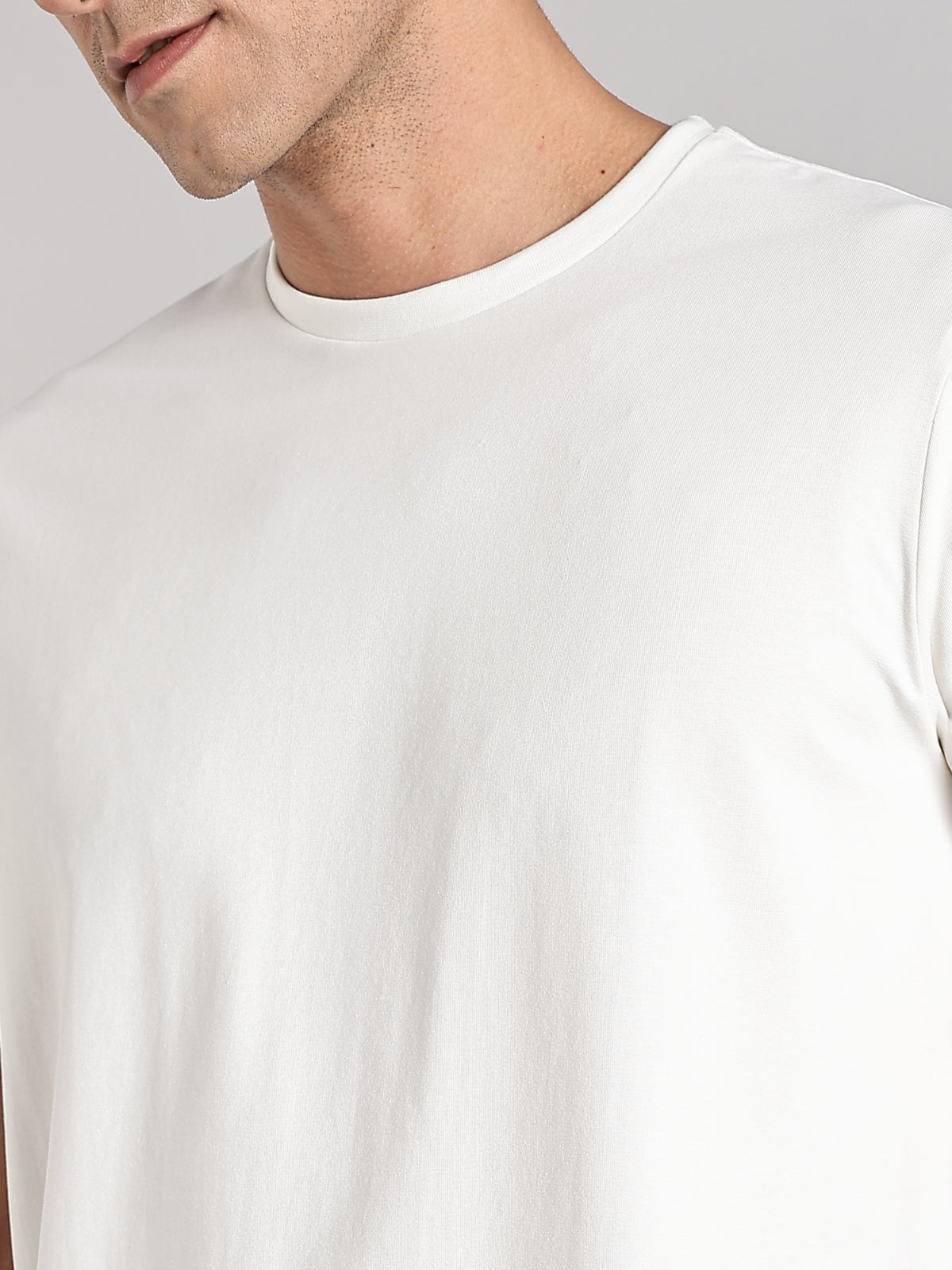 Solid Men's Soft Premium 100% Cotton Crew T-Shirt Whiteboard White