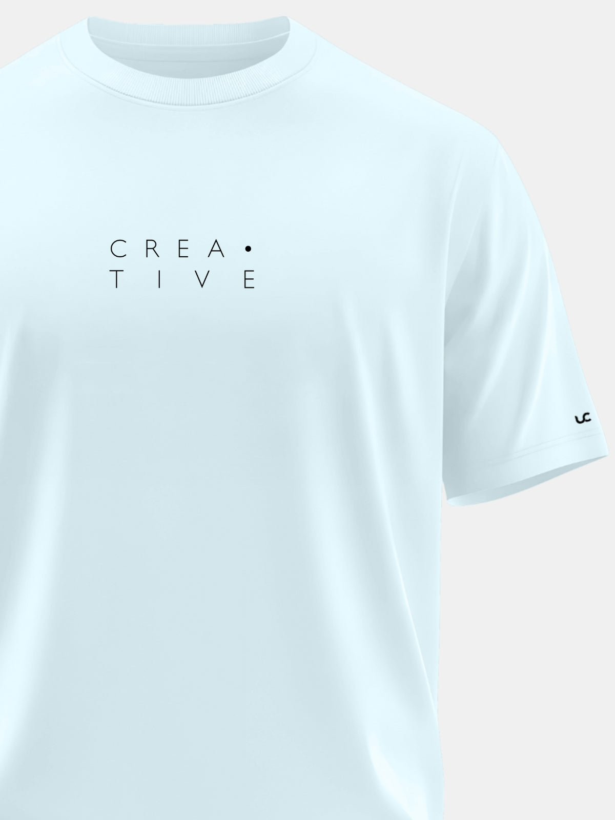 Solid Men's Premium Muscle Fit Cotton Crew T-shirt Creative Bubble Blue