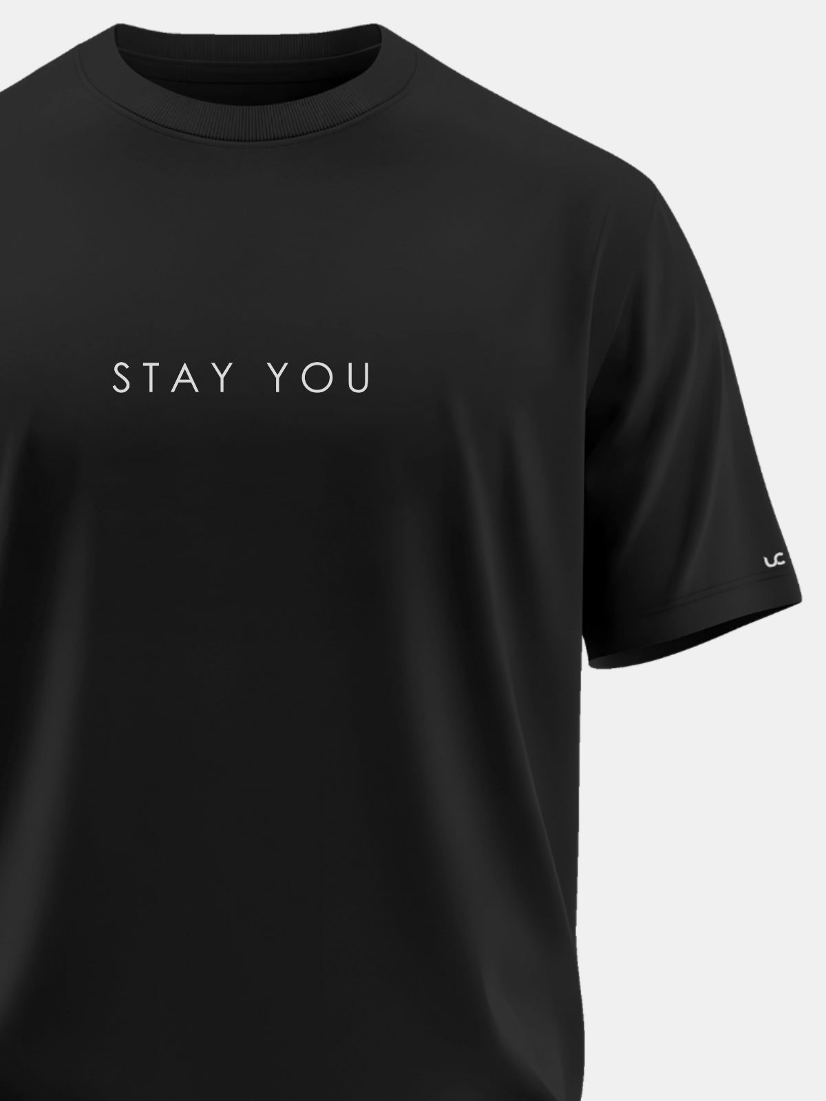 Solid Men's Premium Muscle Fit Cotton Crew T-Shirt Stay You Brave Black