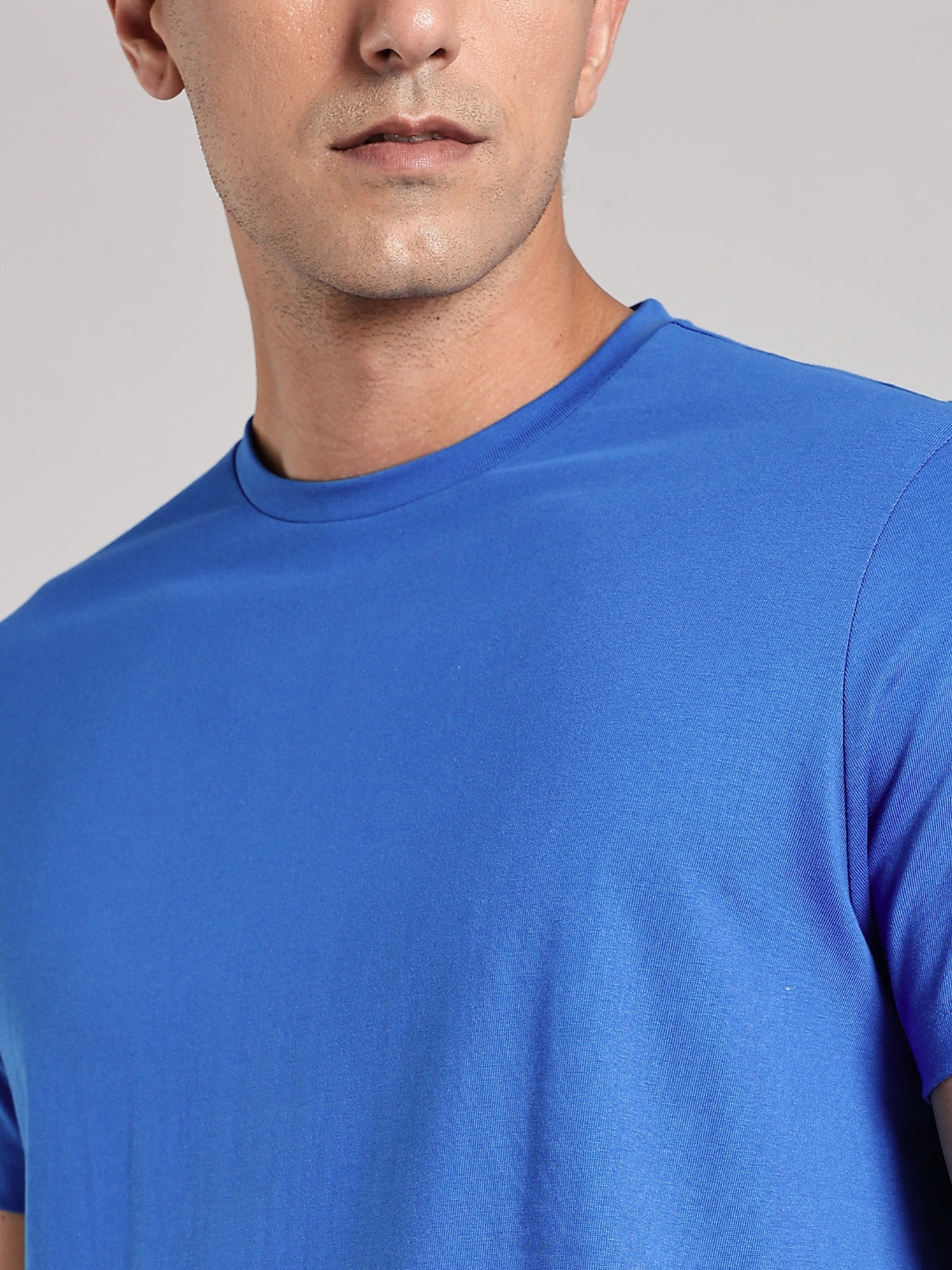 Solid Men's Soft Premium 100% Cotton Crew T-shirt Conquer Ready Royal Blue