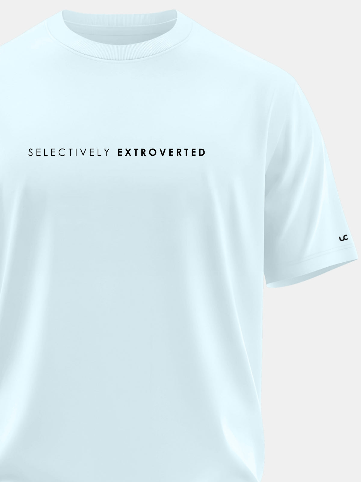 Solid Men's Premium Muscle Fit Cotton Crew T-Shirt Selectively Extroverted Bubble Blue