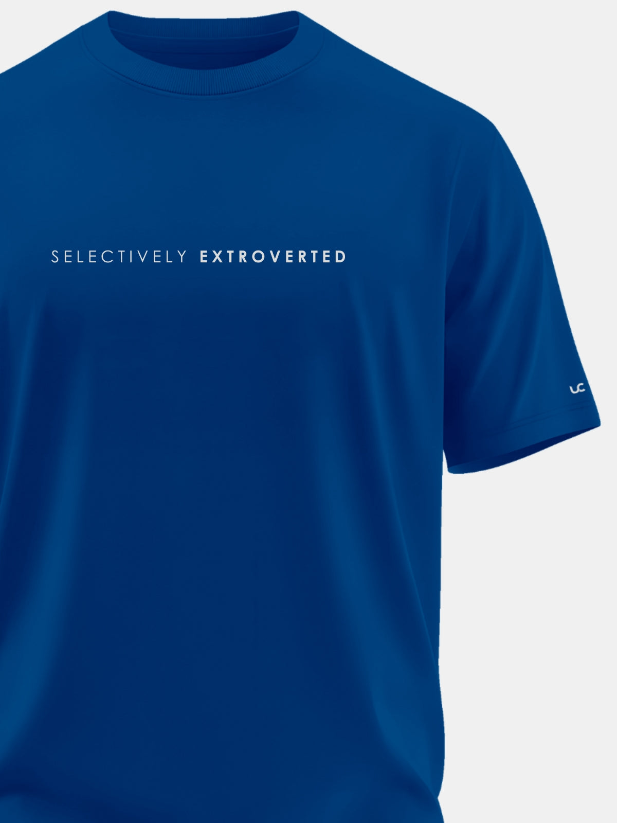 Solid Men's Premium Muscle Fit Cotton Crew T-Shirt Selectively Extroverted Airforce Blue