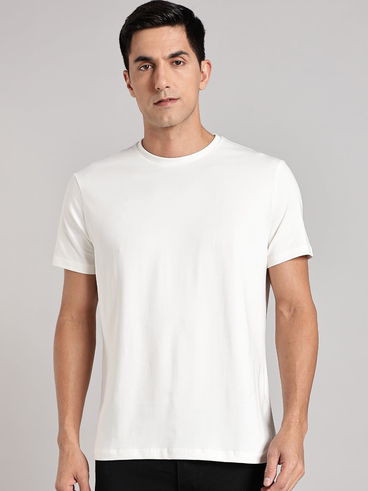 Fly Men's Premium Cotton Crew Neck T-shirt White