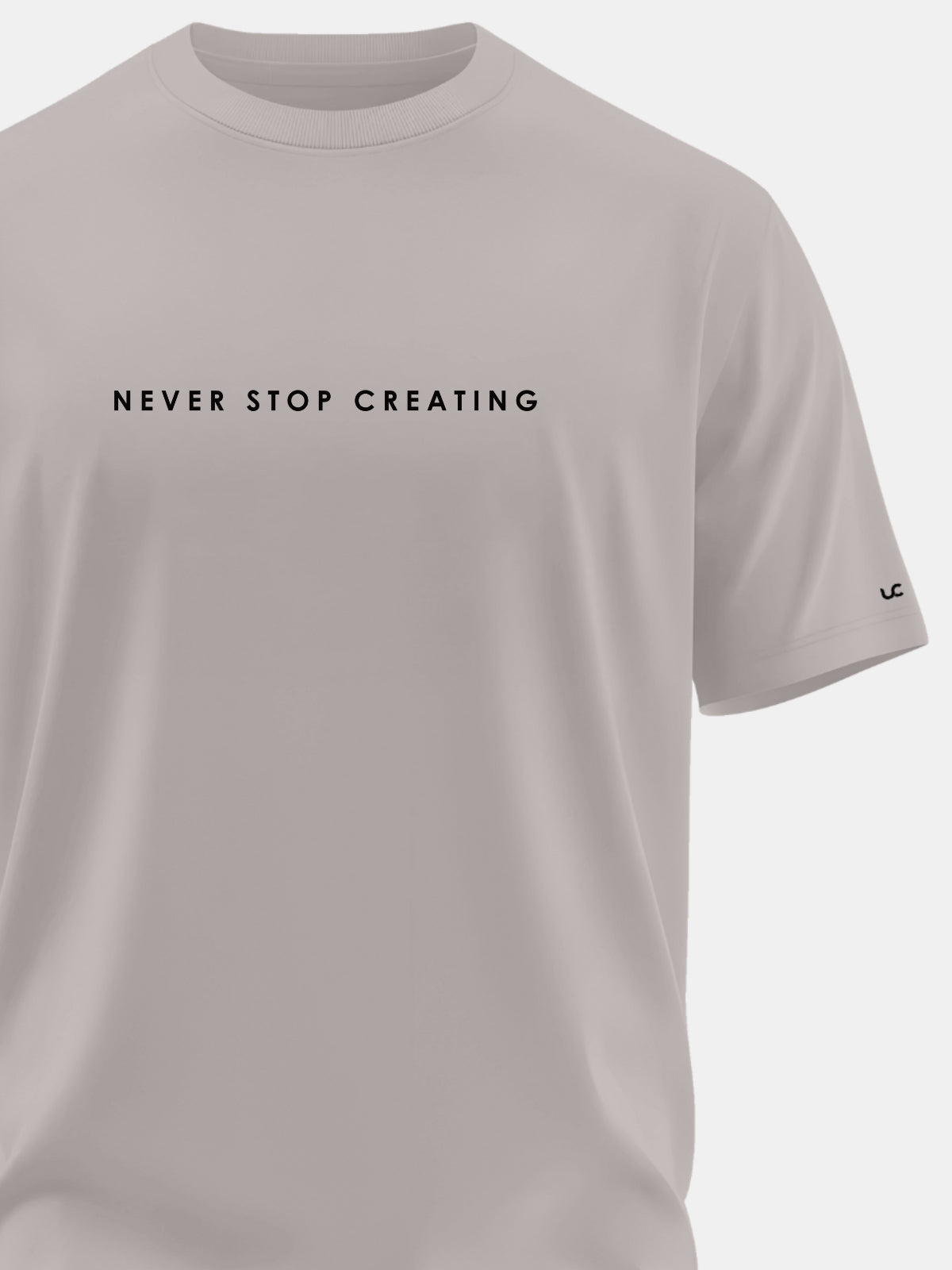 Solid Men's Premium Muscle Fit Cotton Crew T-Shirt Never Stop Creating  Atomic Aluminium