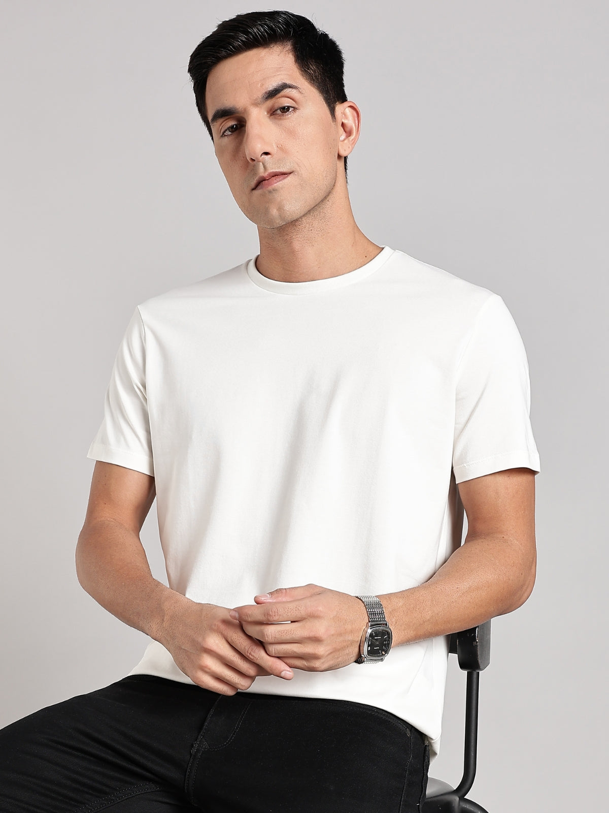 Patience Men's Premium Cotton Crew Neck T-shirt White