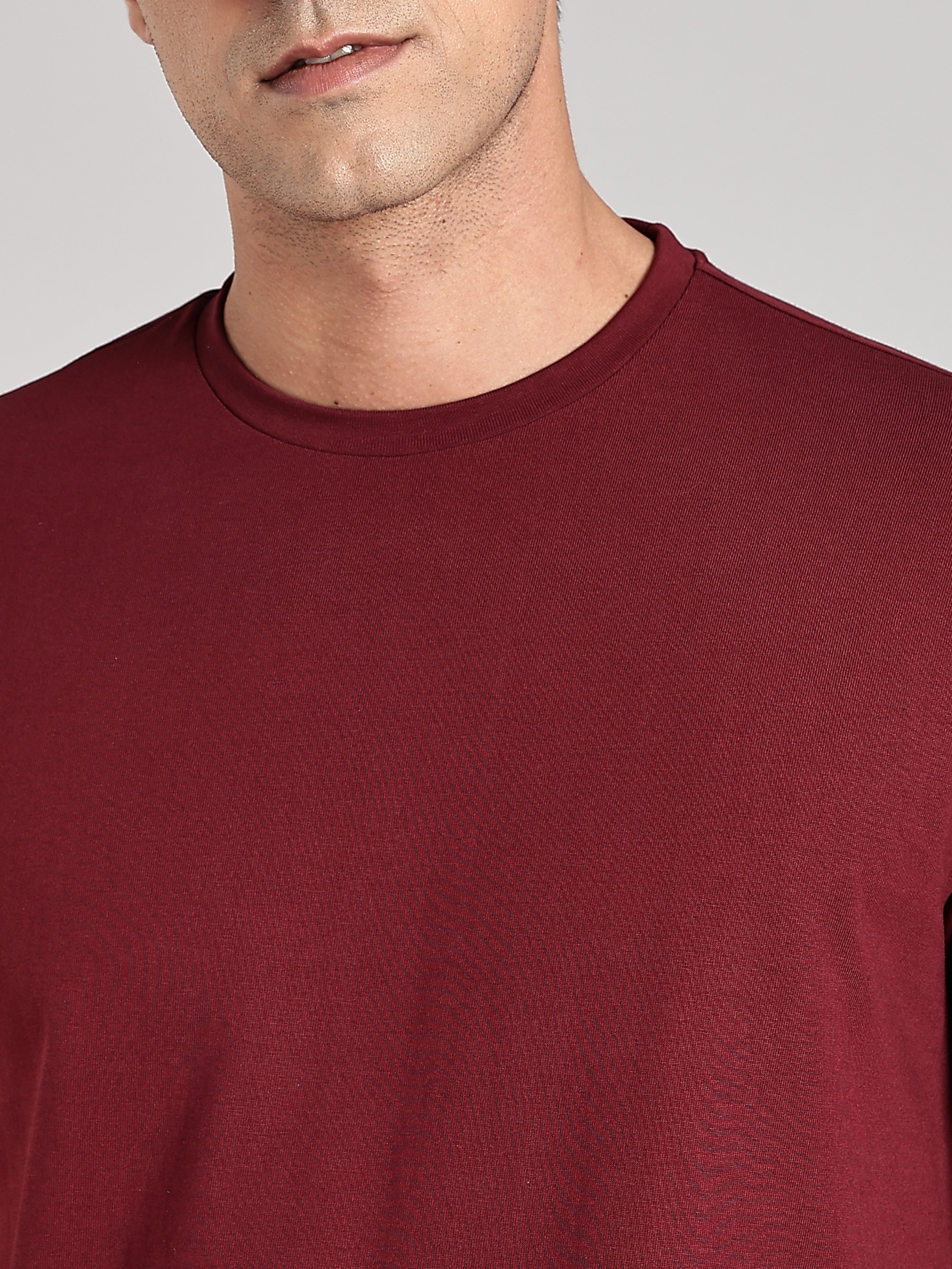 Solid Men's Soft Premium 100% Cotton Crew T-Shirt Door Blocks Mission Maroon