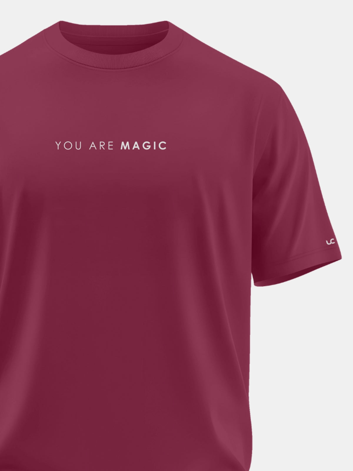 Solid Men's Soft Premium 100% Cotton Crew T-Shirt You are Magic Mission Maroon