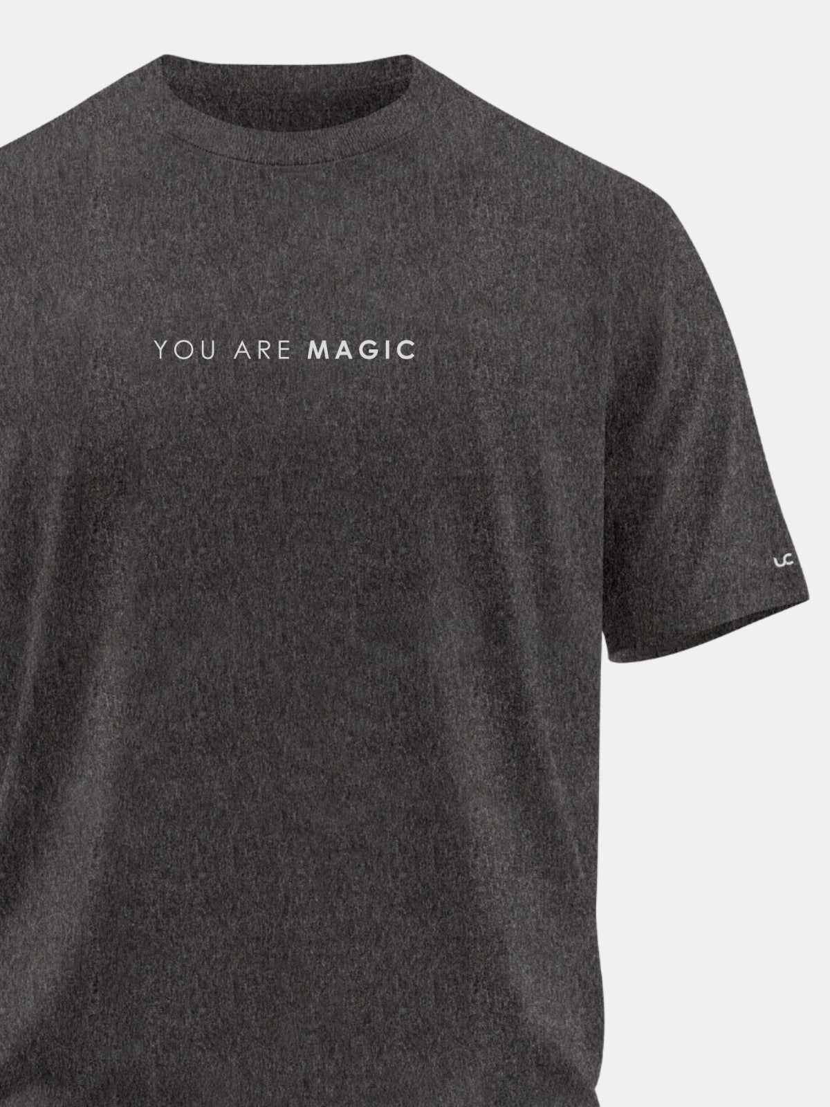 Solid Men's Soft Premium 100% Cotton Crew T-Shirt You are Magic Greasy Grey