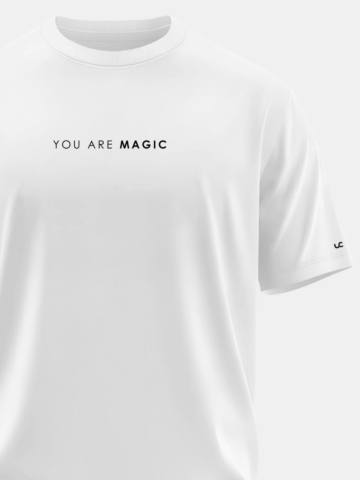 Solid Men's Soft Premium 100% Cotton Crew T-Shirt You are Magic Whiteboard White