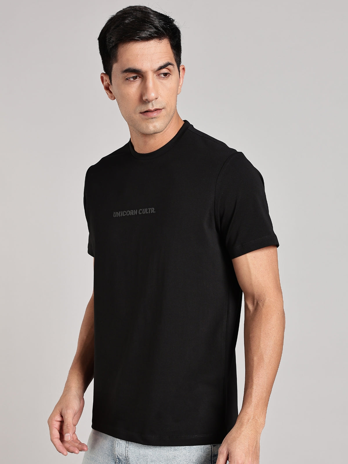Black UC Signature Men's Soft Premium 100% Cotton Crew T-Shirt Brave Black