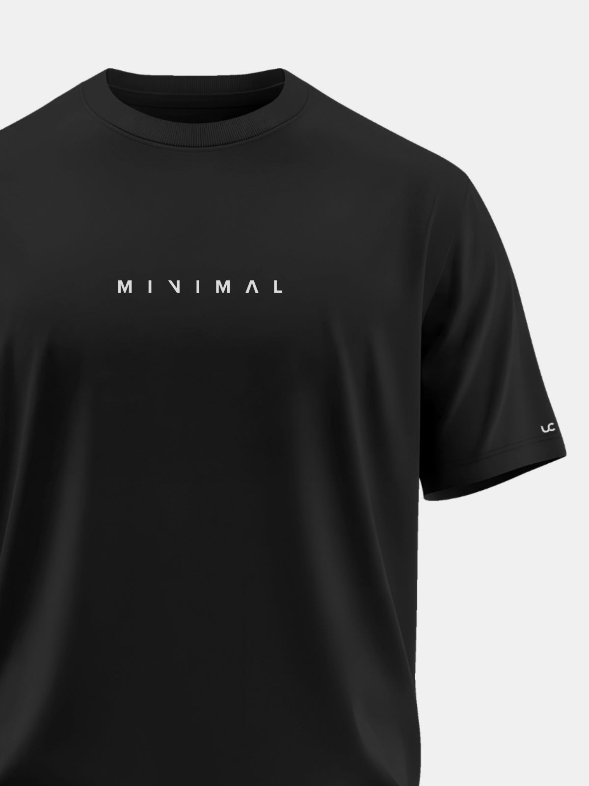 Solid Men's Premium Muscle Fit Cotton Crew T-Shirt Minimal Brave Black