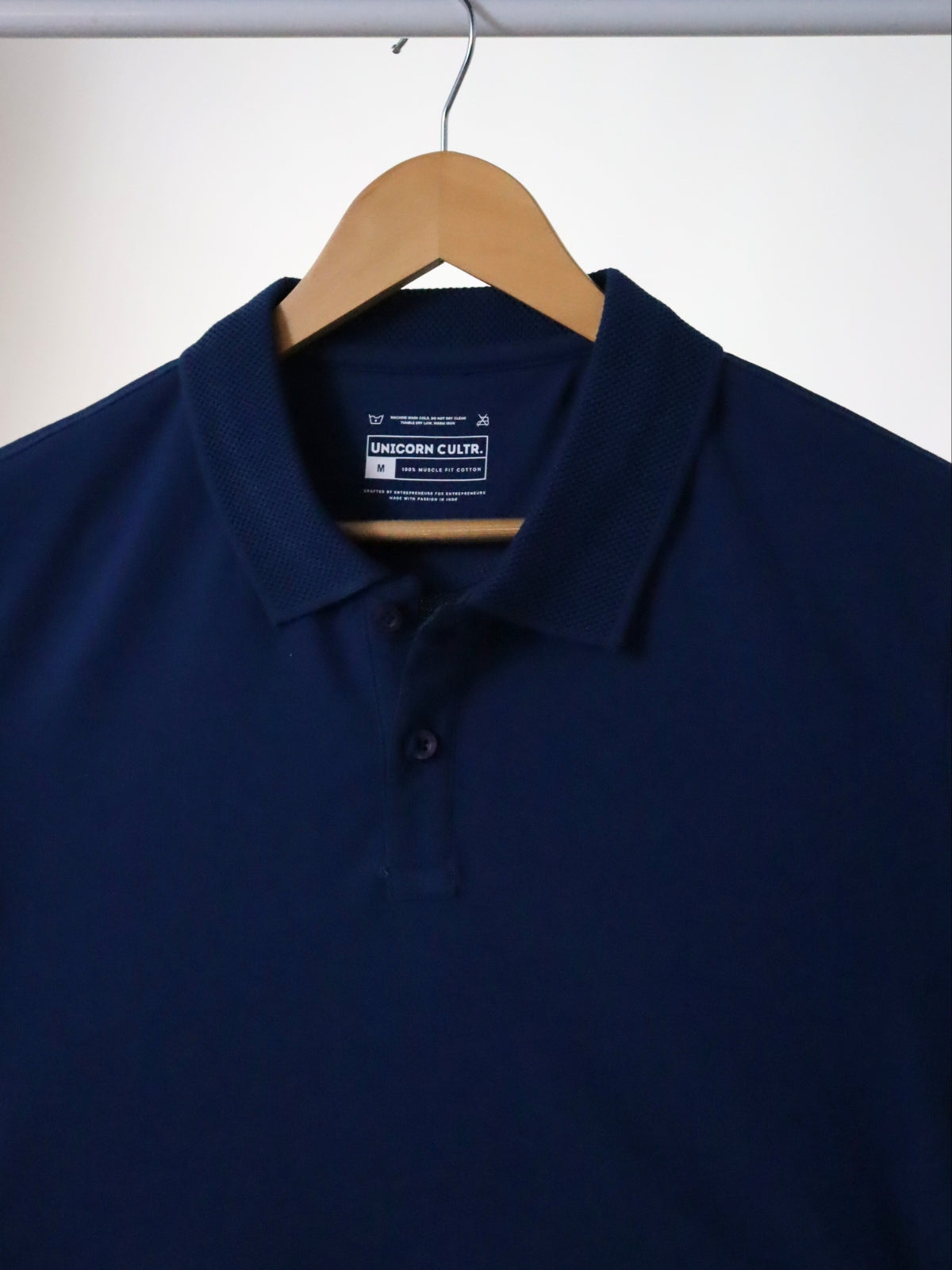 Solid Men's Premium Muscle Fit Cotton Polo T-shirt Novel Navy
