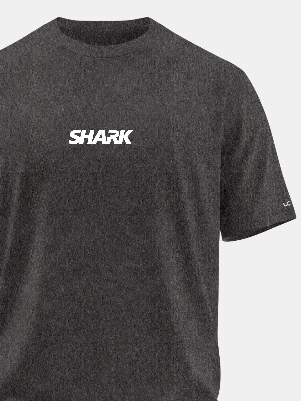 Solid Men's Soft Premium 100% Cotton Crew T-Shirt Huge Shark Greasy Grey