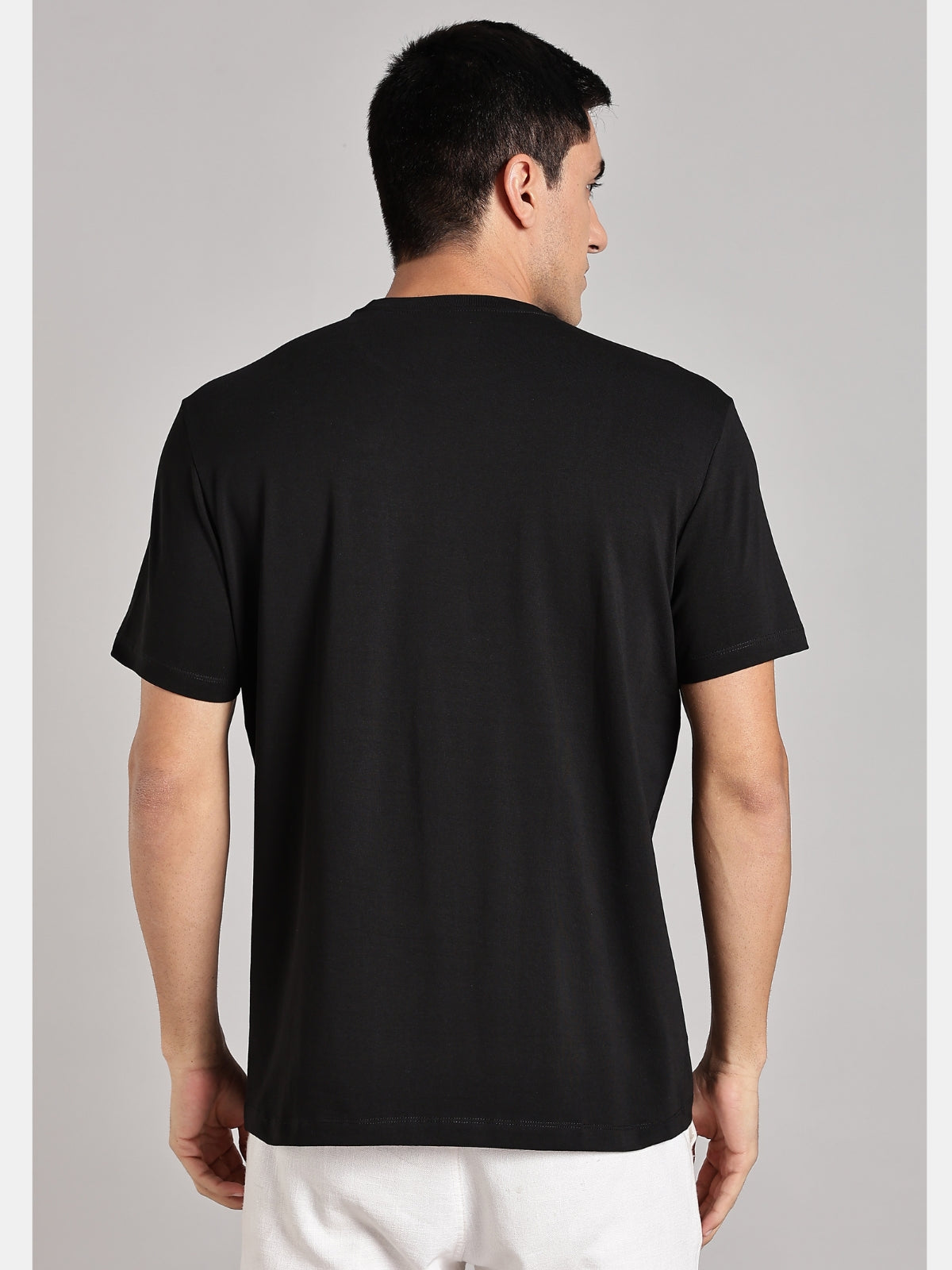 Solid Men's Premium Muscle Fit Cotton Crew T-shirt Workaholic Brave Black