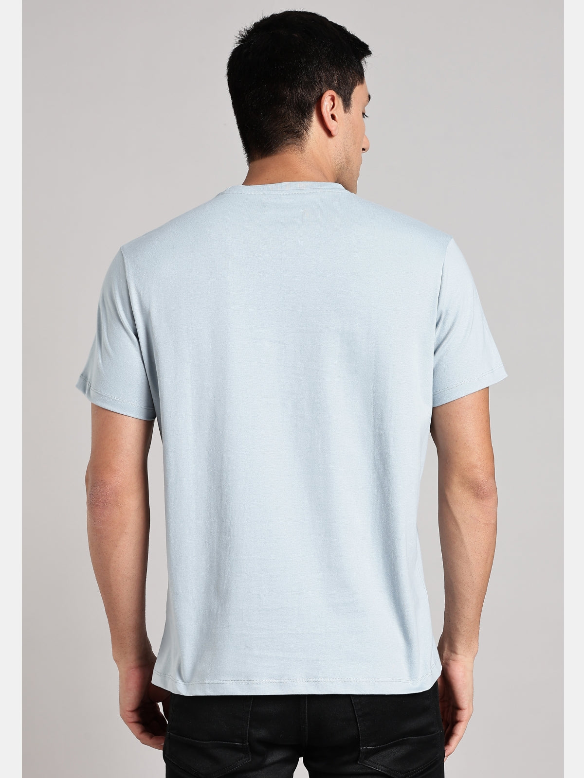 Solid Men's Premium Muscle Fit Cotton Crew T-shirt Hardwork Always Pays Bubble Blue