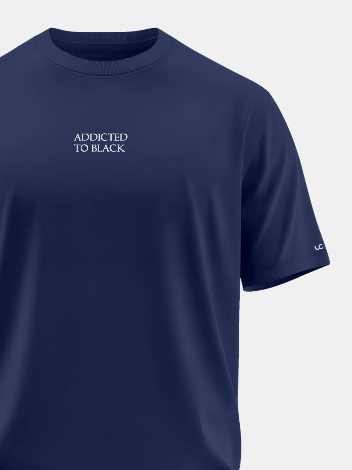 Solid Men's Soft Premium 100% Cotton Crew T-Shirt Addicted To Black Navy Blue