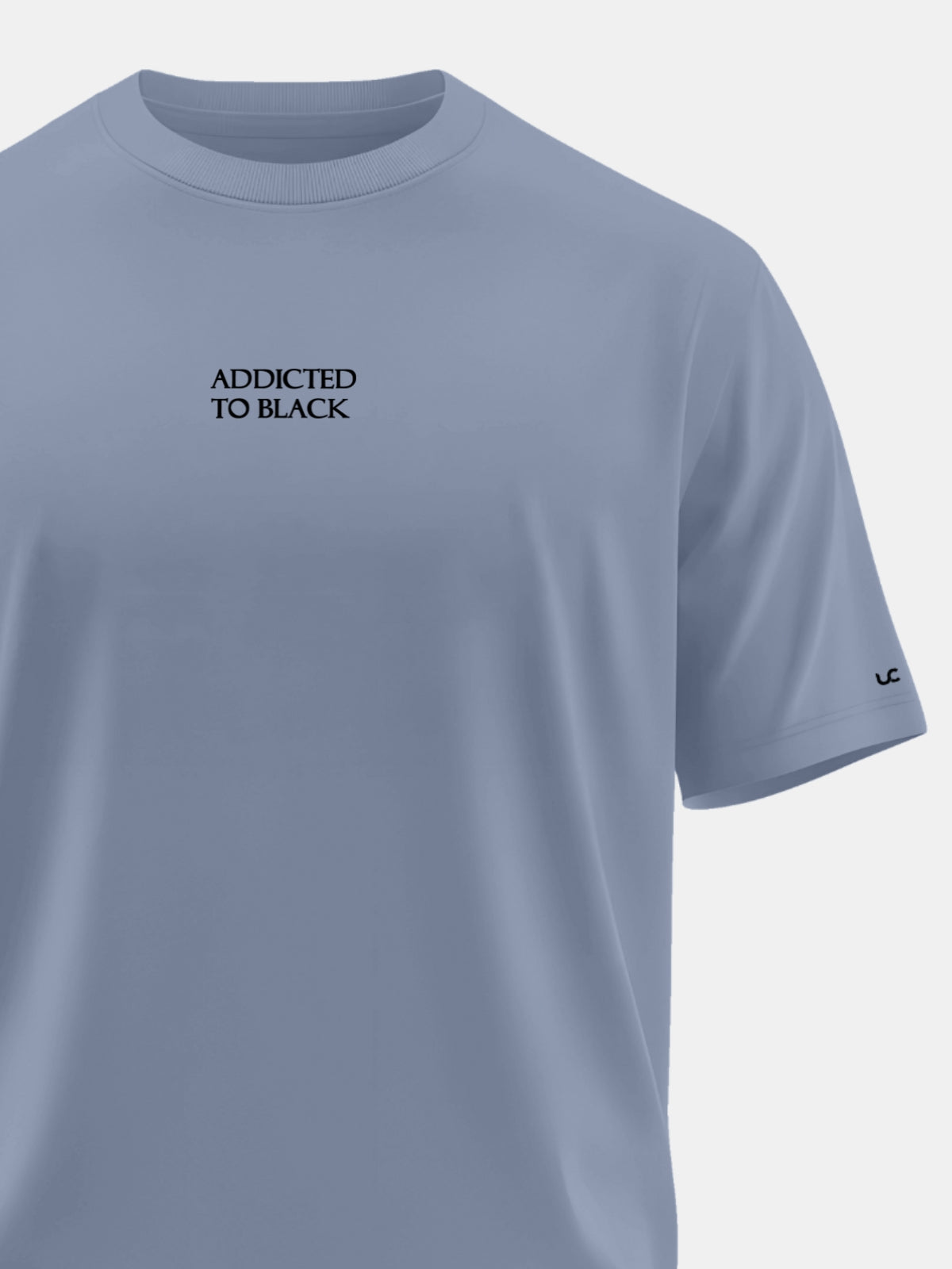 Solid Men's Soft Premium 100% Cotton Crew T-Shirt Addicted To Black Deadline Blue
