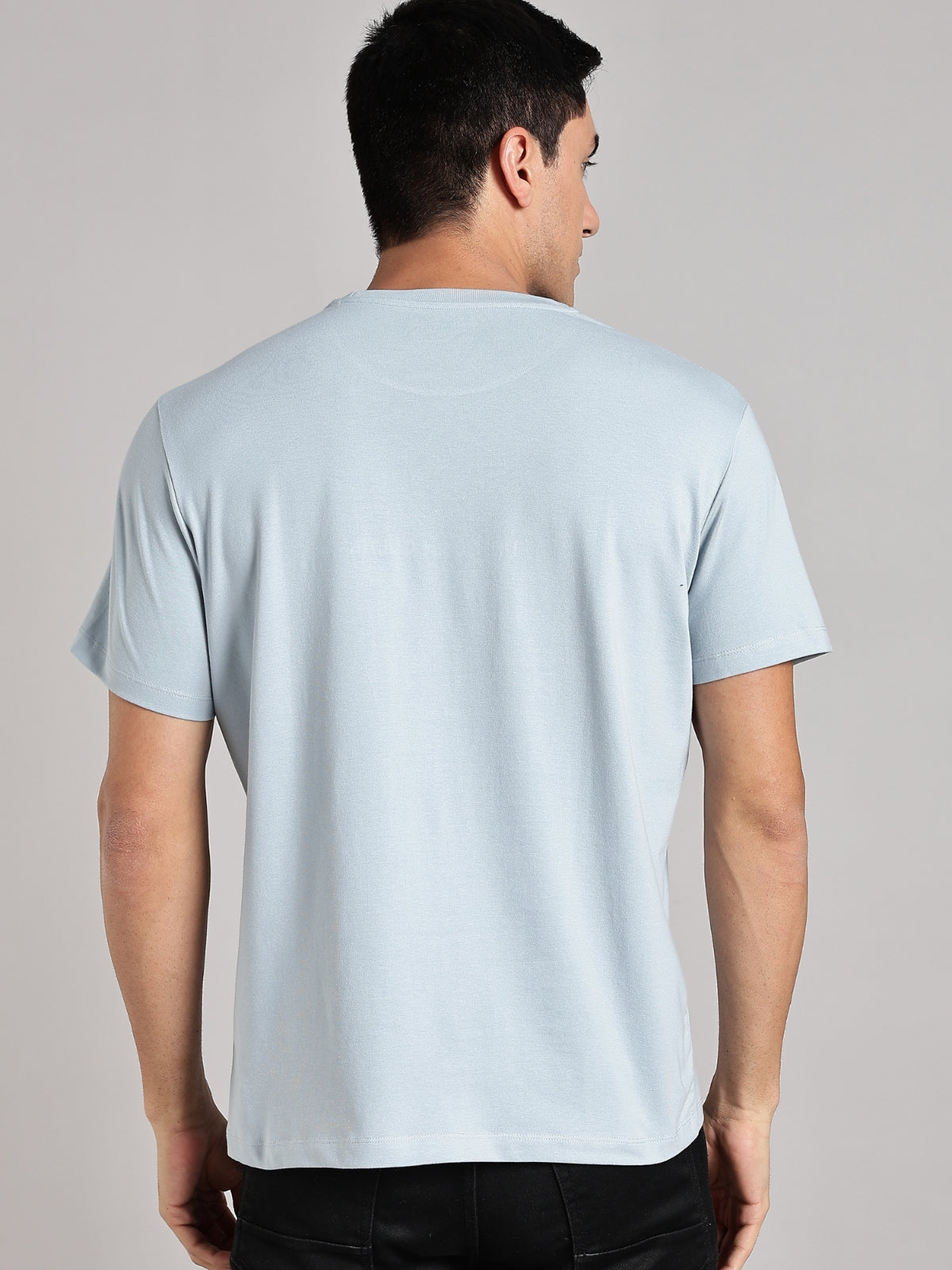 Black UC Signature Men's Soft Premium 100% Cotton Crew T-Shirt Deadline Blue