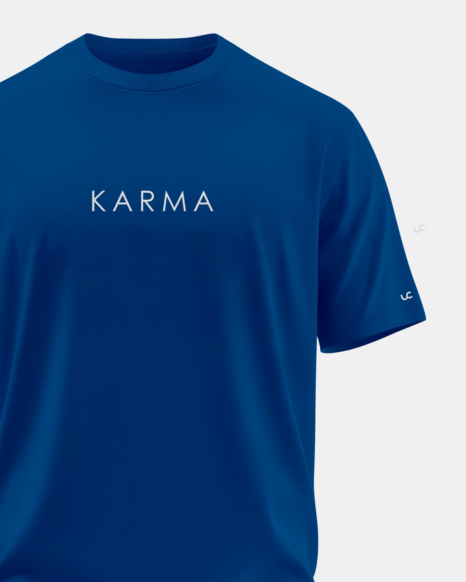 Solid Men's Premium Muscle Fit Cotton Crew T-Shirt Karma Airforce Blue