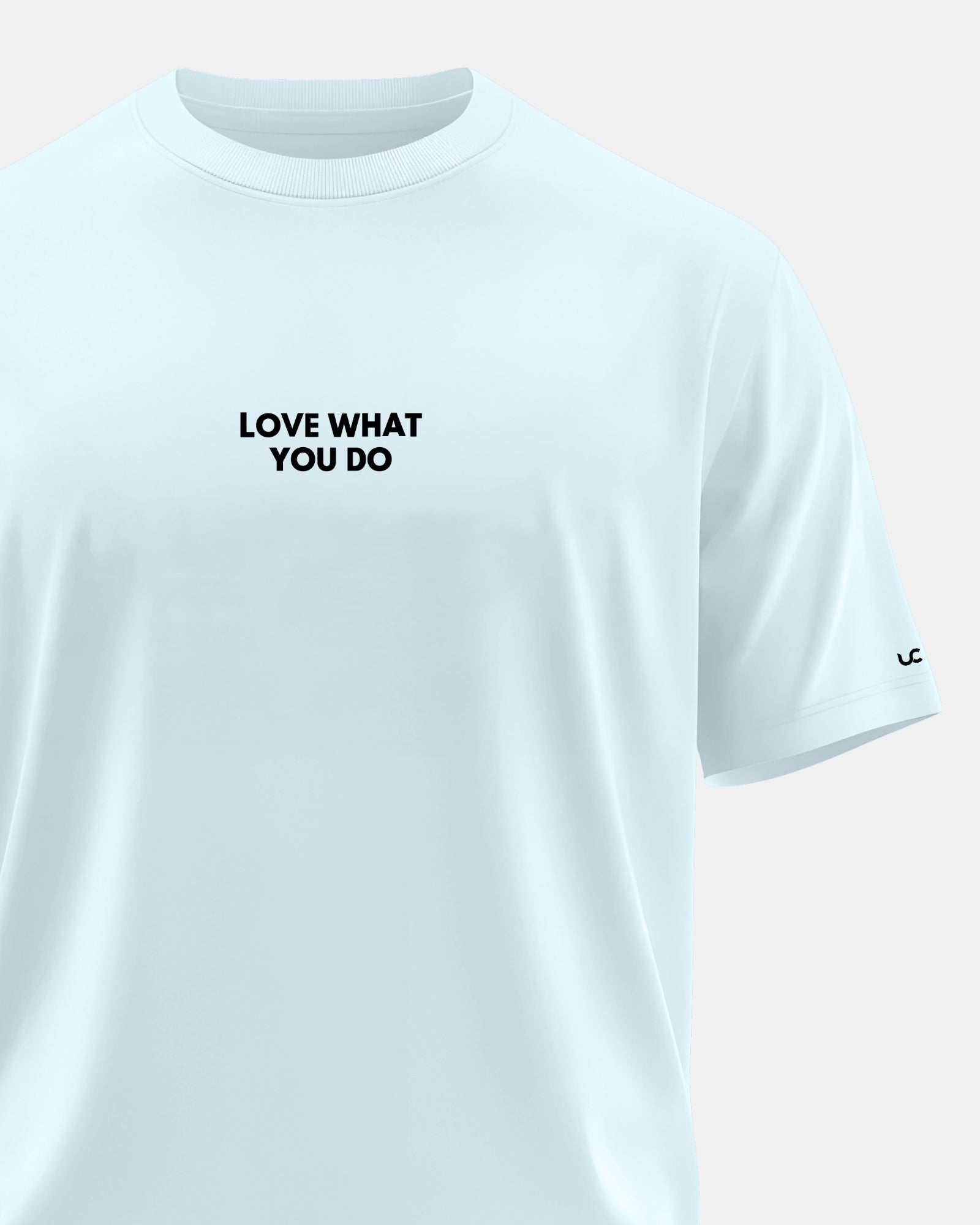 Solid Men's Premium Muscle Fit Cotton Crew T-shirt Love What You Do Bubble Blue