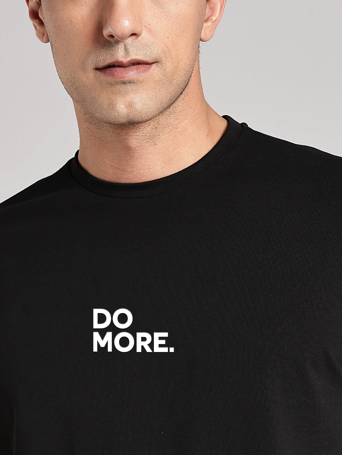 Solid Men's Soft Premium 100% Cotton Crew T-Shirt Do More Brave Black