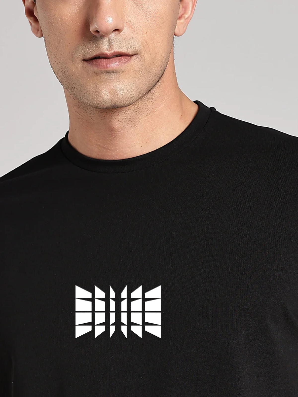 Solid Men's Soft Premium 100% Cotton Crew T-Shirt Door Blocks Brave Black