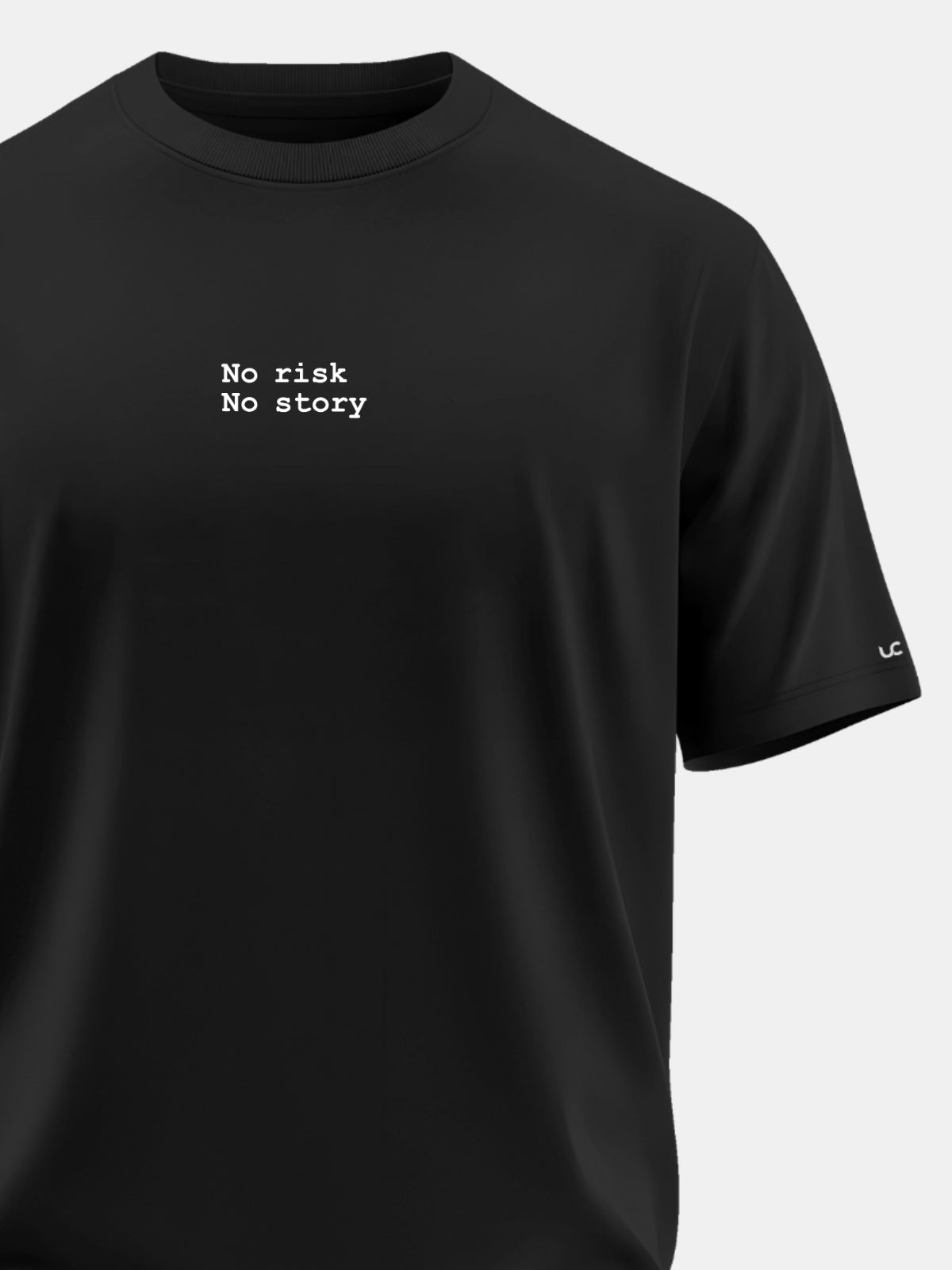 Solid Men's Premium Muscle Fit Cotton Crew T-Shirt No Risk No Story Brave Black