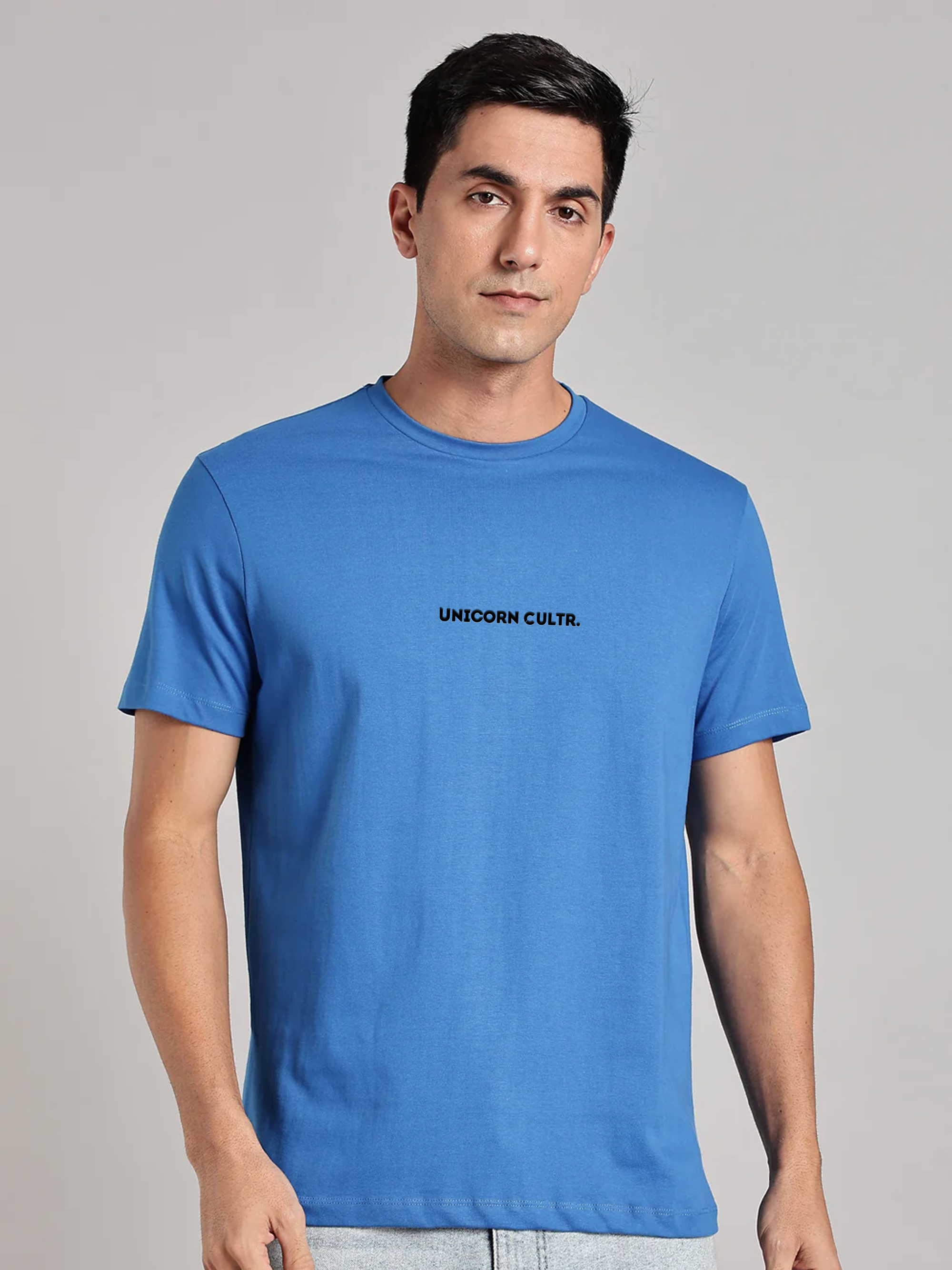 Black UC Signature Men's Soft Premium 100% Cotton Crew T-Shirt Ready Royal Blue