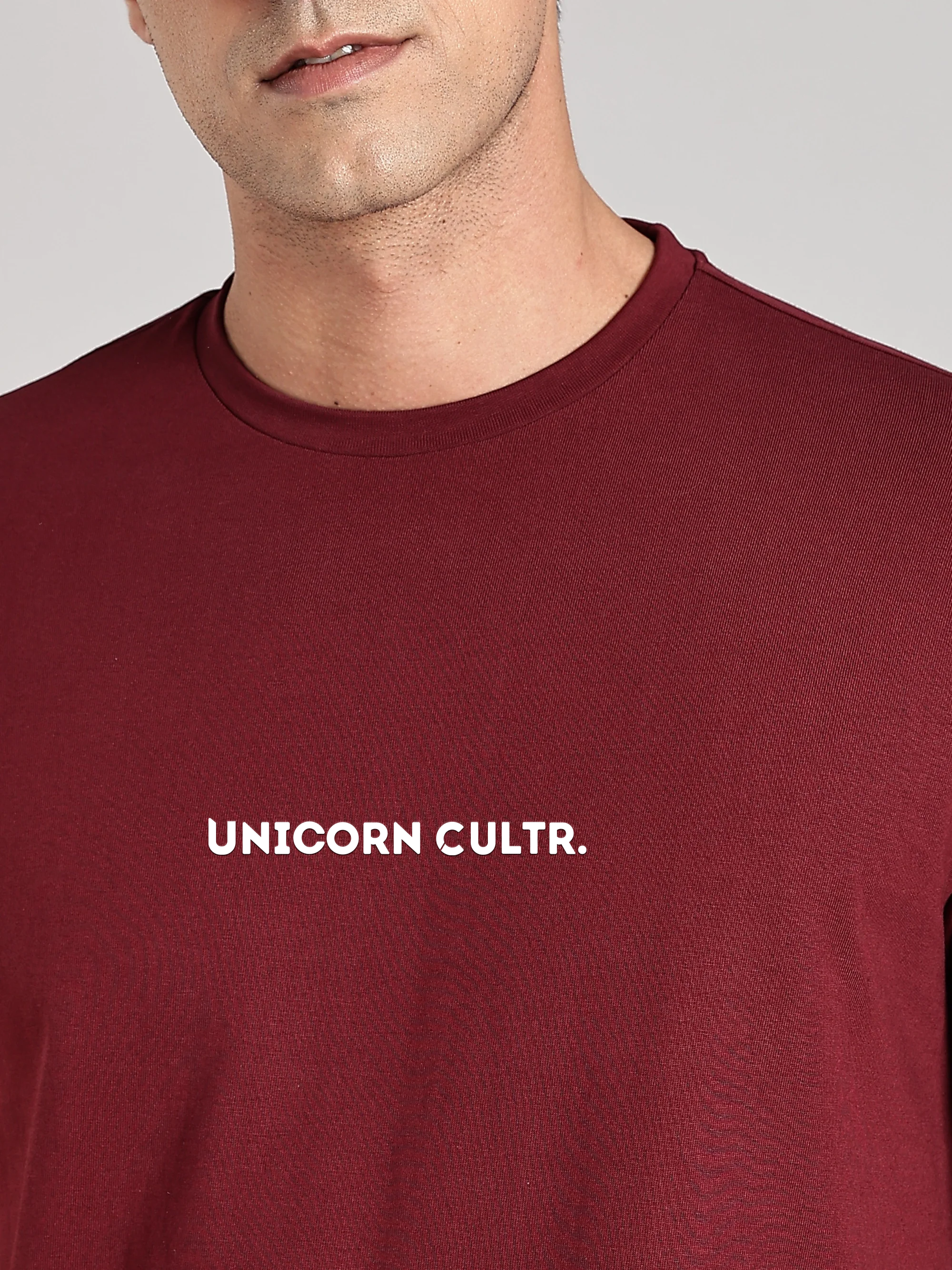 White UC Signature Men's Soft Premium 100% Cotton Crew T-Shirt Mission Maroon