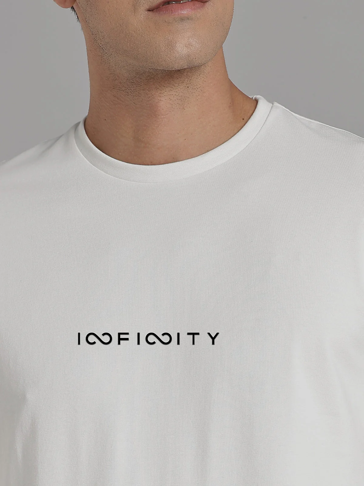 Solid Men's Premium Muscle Fit Cotton Crew T-Shirt Infinity Chalk White