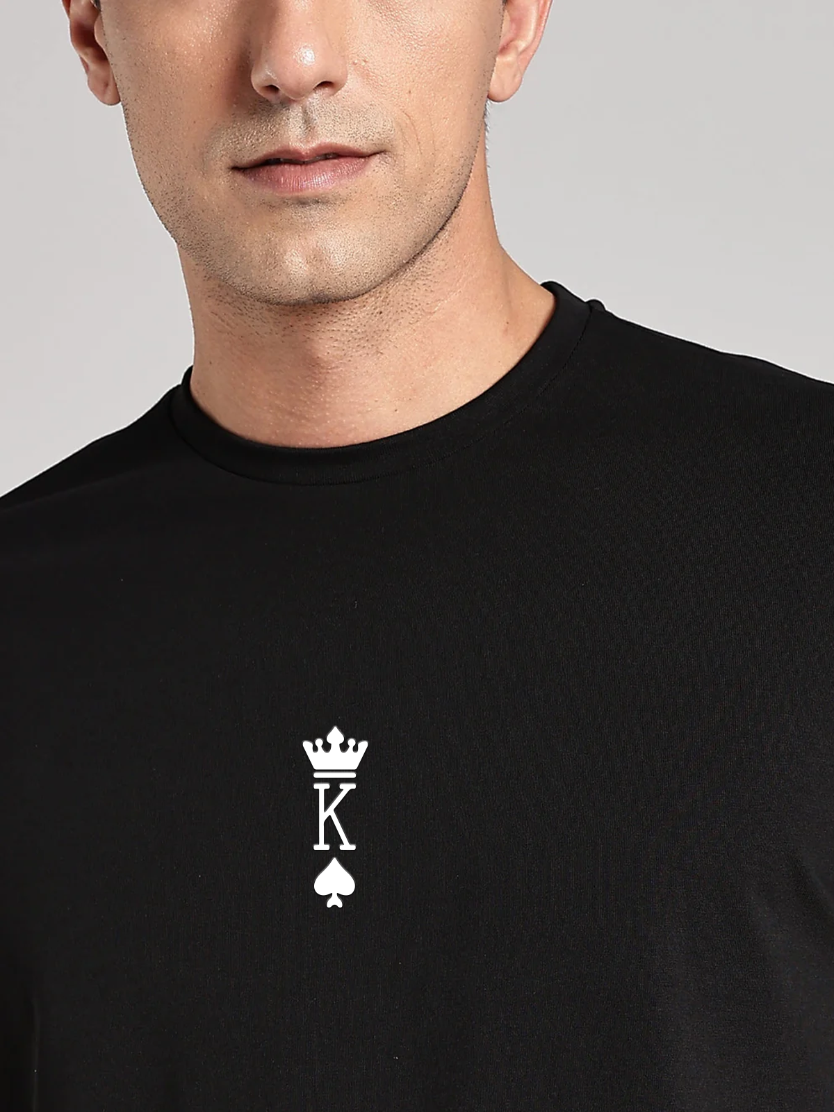 Solid Men's Premium Muscle Fit Cotton Crew T-shirt K Brave Black