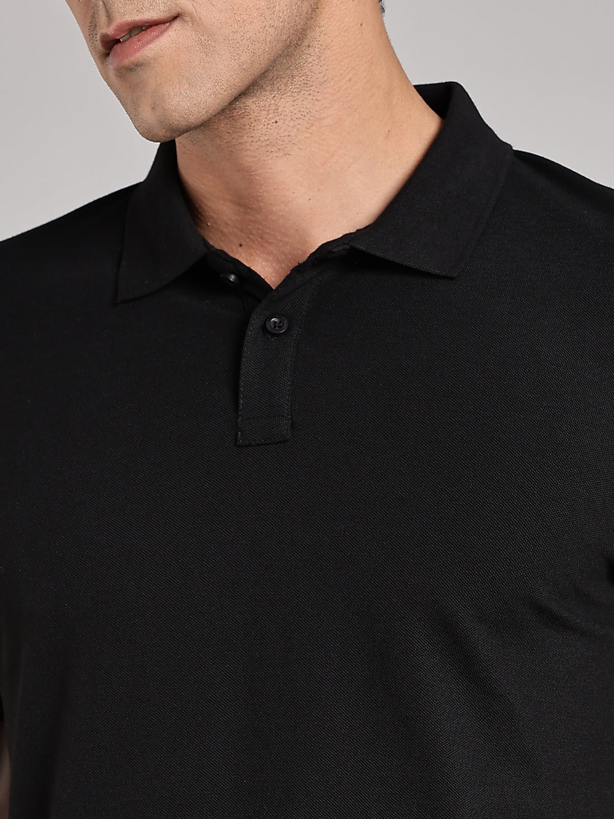 Solid Men's Soft Premium 100% Cotton Polo T-Shirt Bold Black