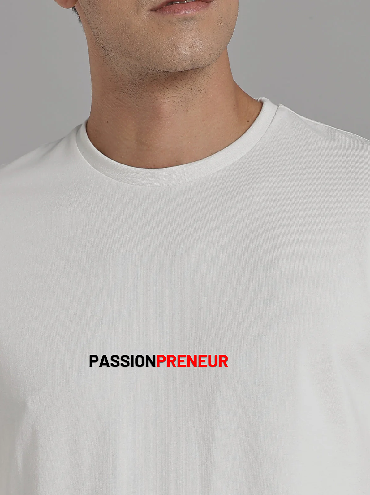 Solid Men's Soft Premium 100% Cotton Crew T-Shirt Passionpreneur Whiteboard White