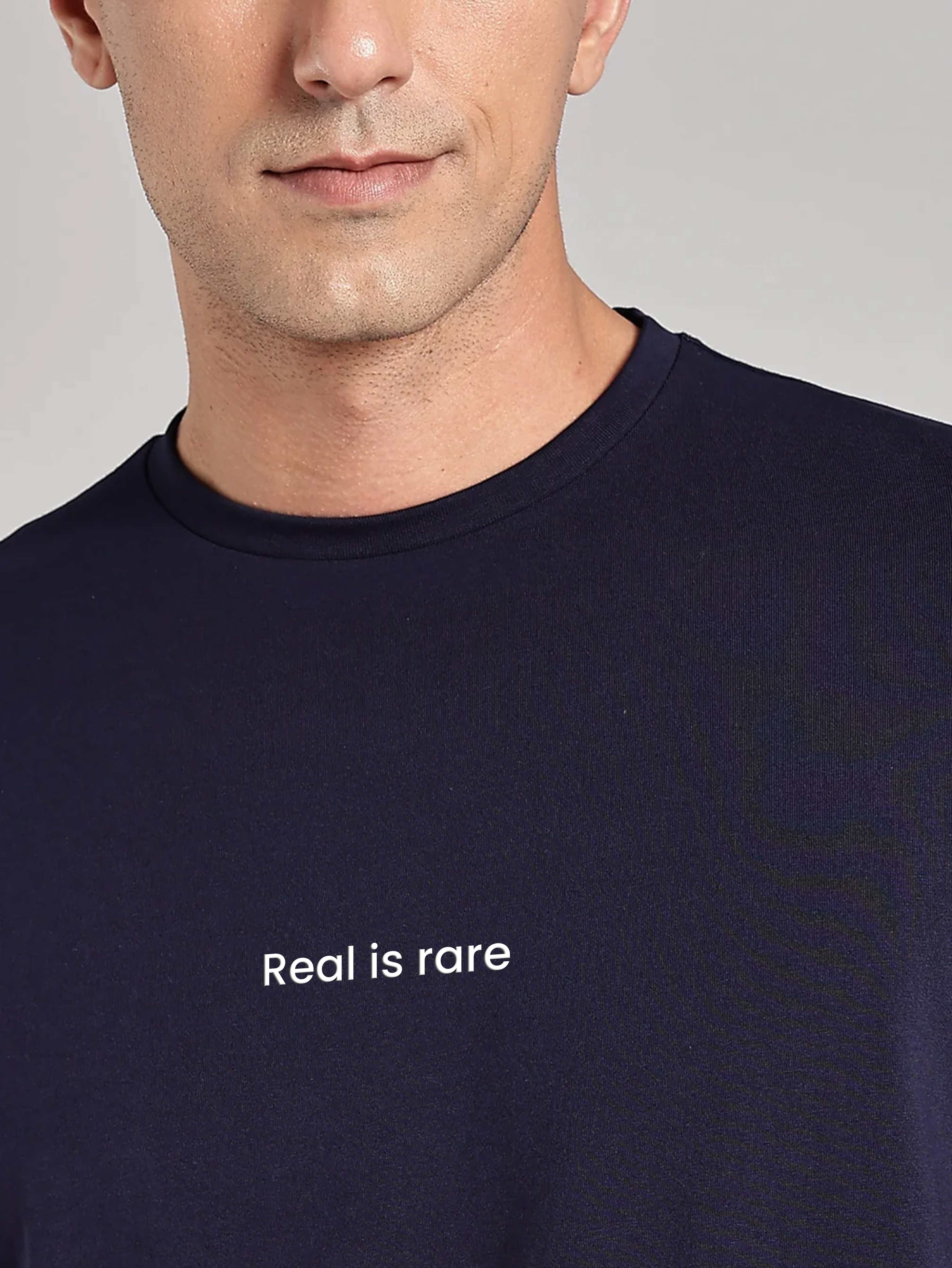 Solid Men's Premium Muscle Fit Cotton Crew T-shirt Real is rare Novel Navy
