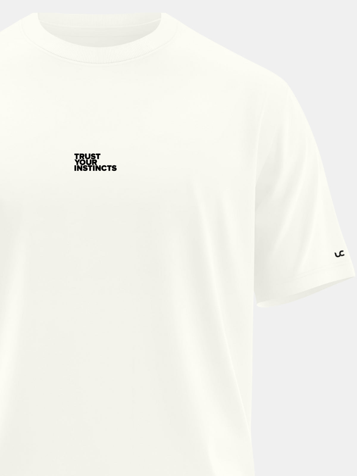 Solid Men's Premium Muscle Fit Cotton Crew T-shirt Trust Your Instincts Chalk White