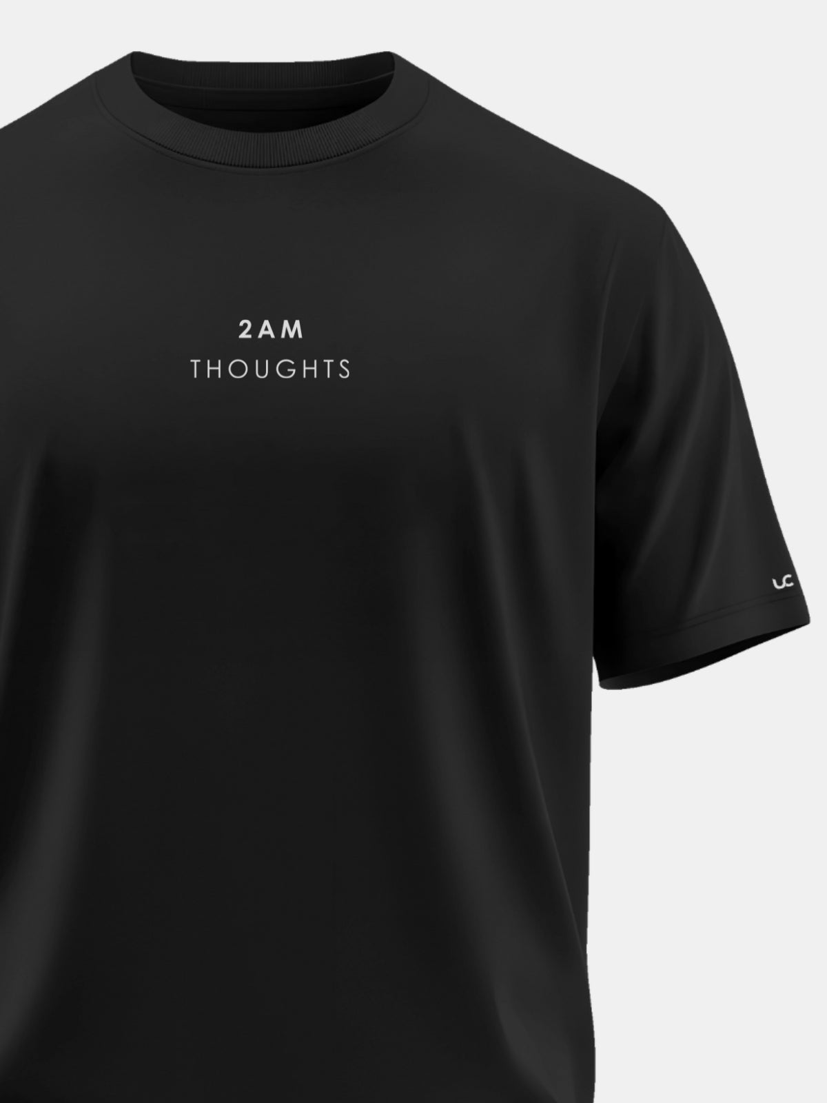 Solid Men's Premium Muscle Fit Cotton Crew T-shirt 2AM Thoughts Brave Black