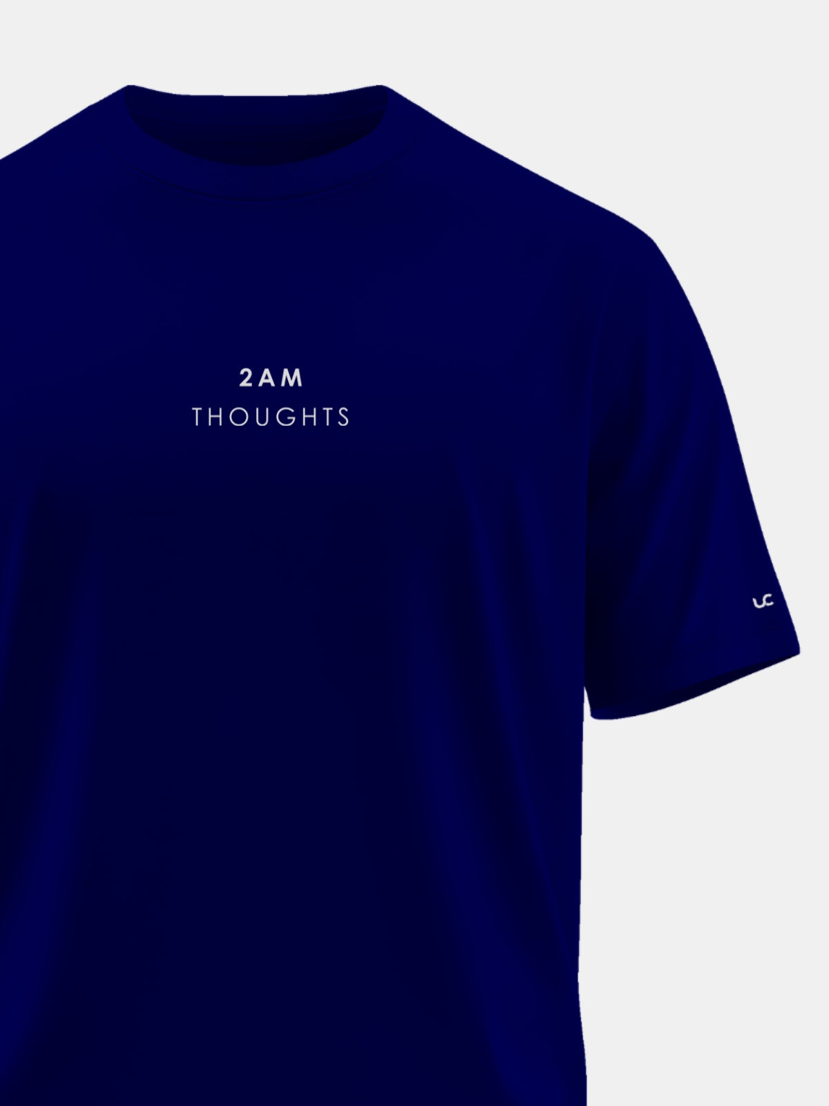 Solid Men's Premium Muscle Fit Cotton Crew T-shirt 2AM Thoughts Novel Navy