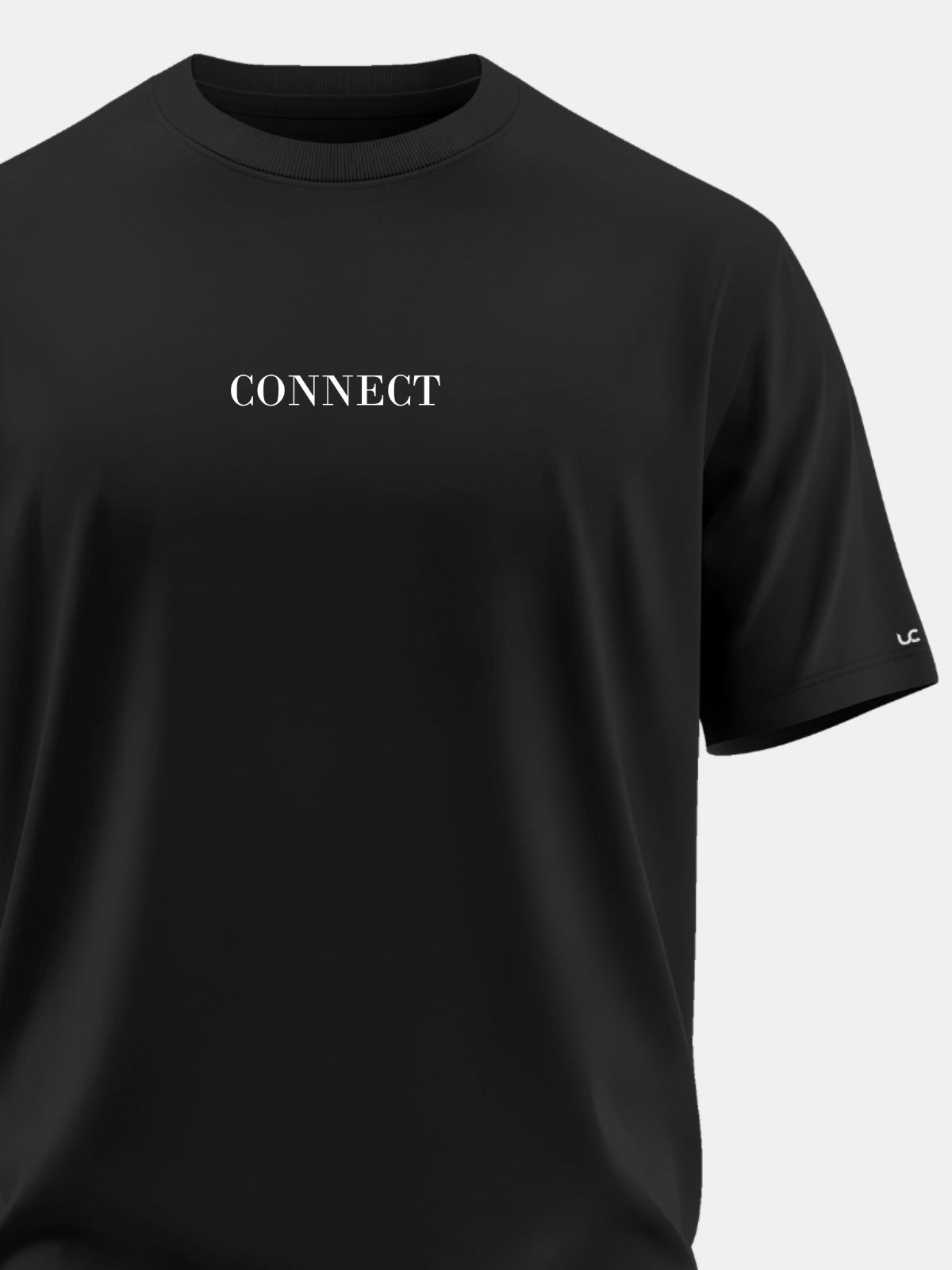 Solid Men's Premium Muscle Fit Cotton Crew T-shirt Connect Brave Black