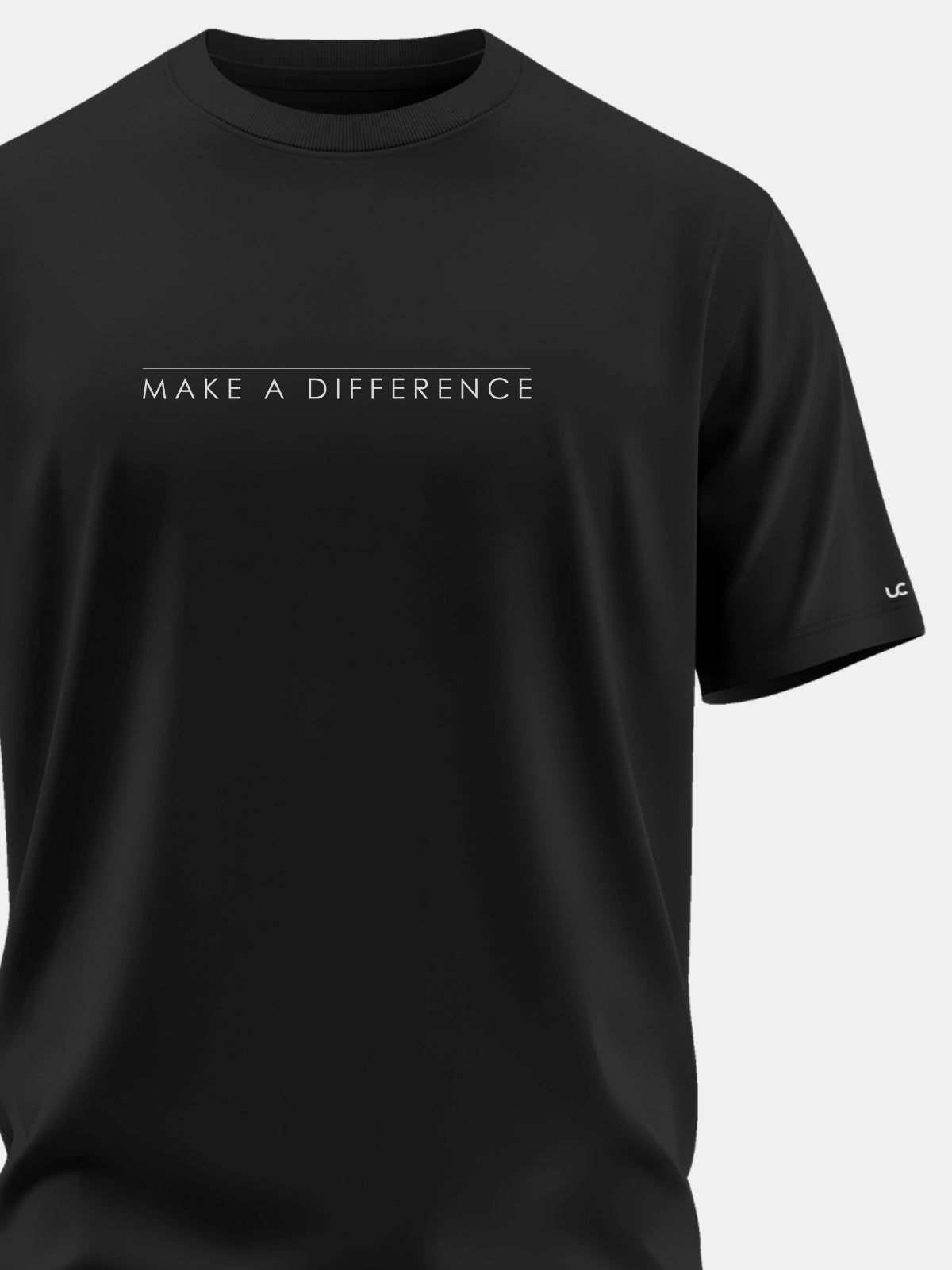 Solid Men's Premium Muscle Fit Cotton Crew T-Shirt Make A Difference Brave Black